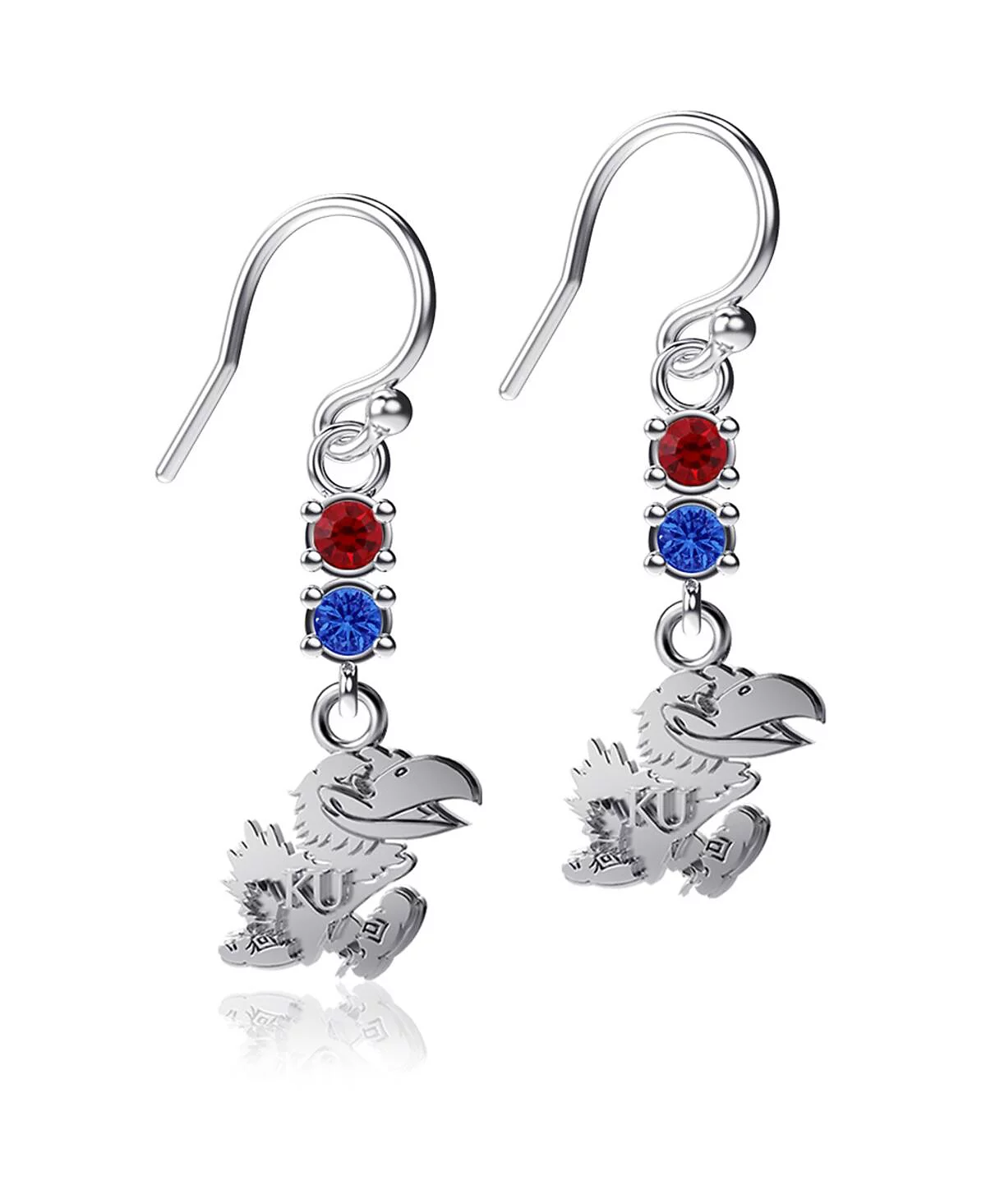Women's Dayna Designs Kansas Jayhawks Dangle Crystal Earrings