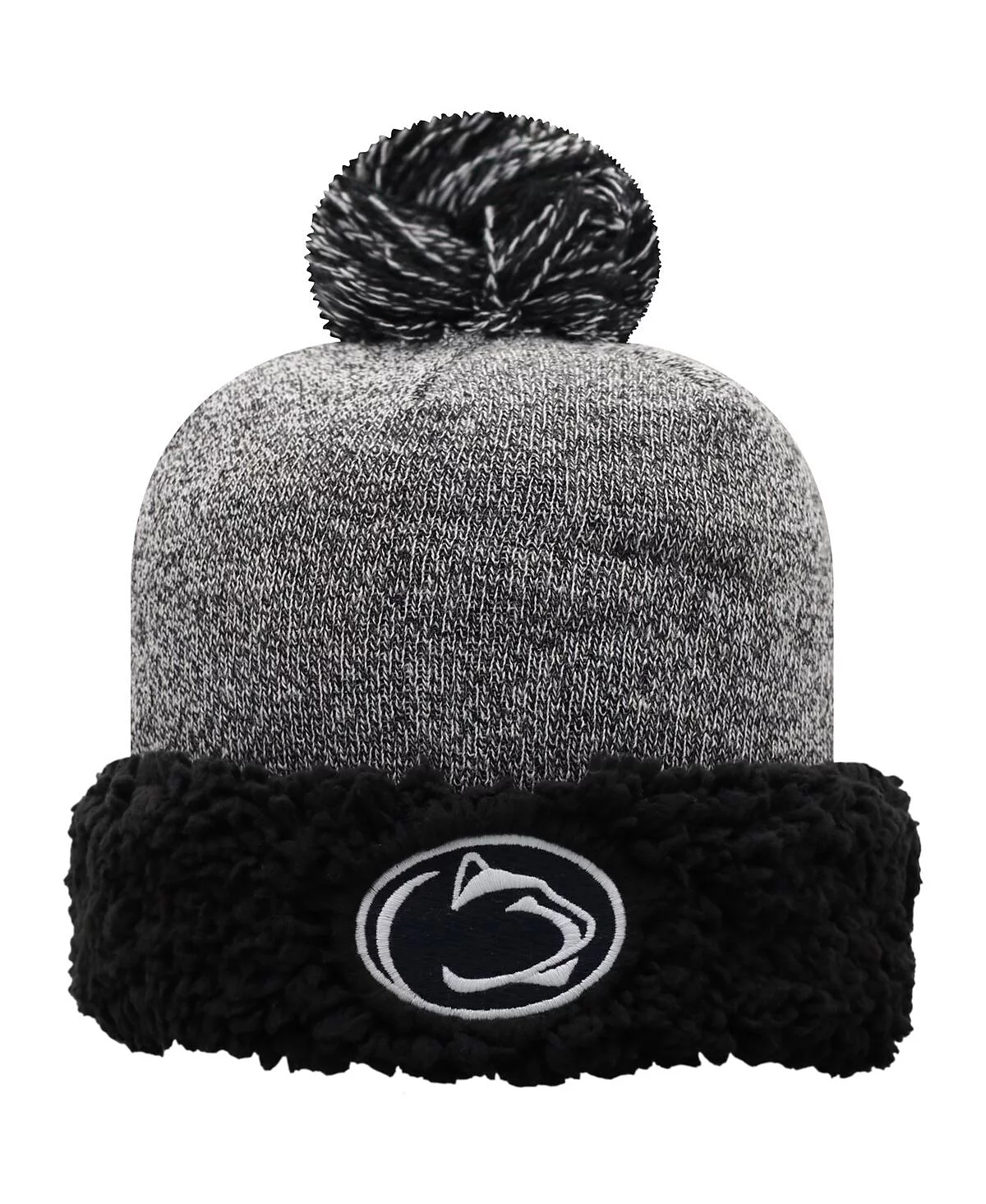 Womens Top of the World Black Penn State Nittany Lions Snug Cuffed Knit Hat with Pom 3790₽