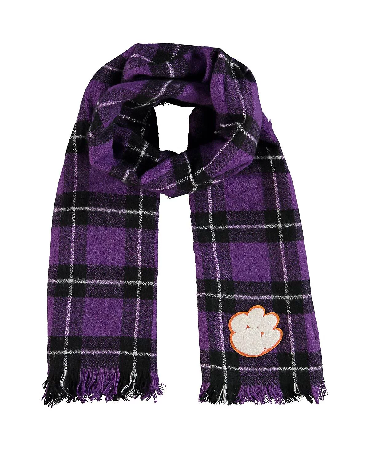 Womens Little Earth Clemson Tigers Plaid Blanket Scarf 6690₽
