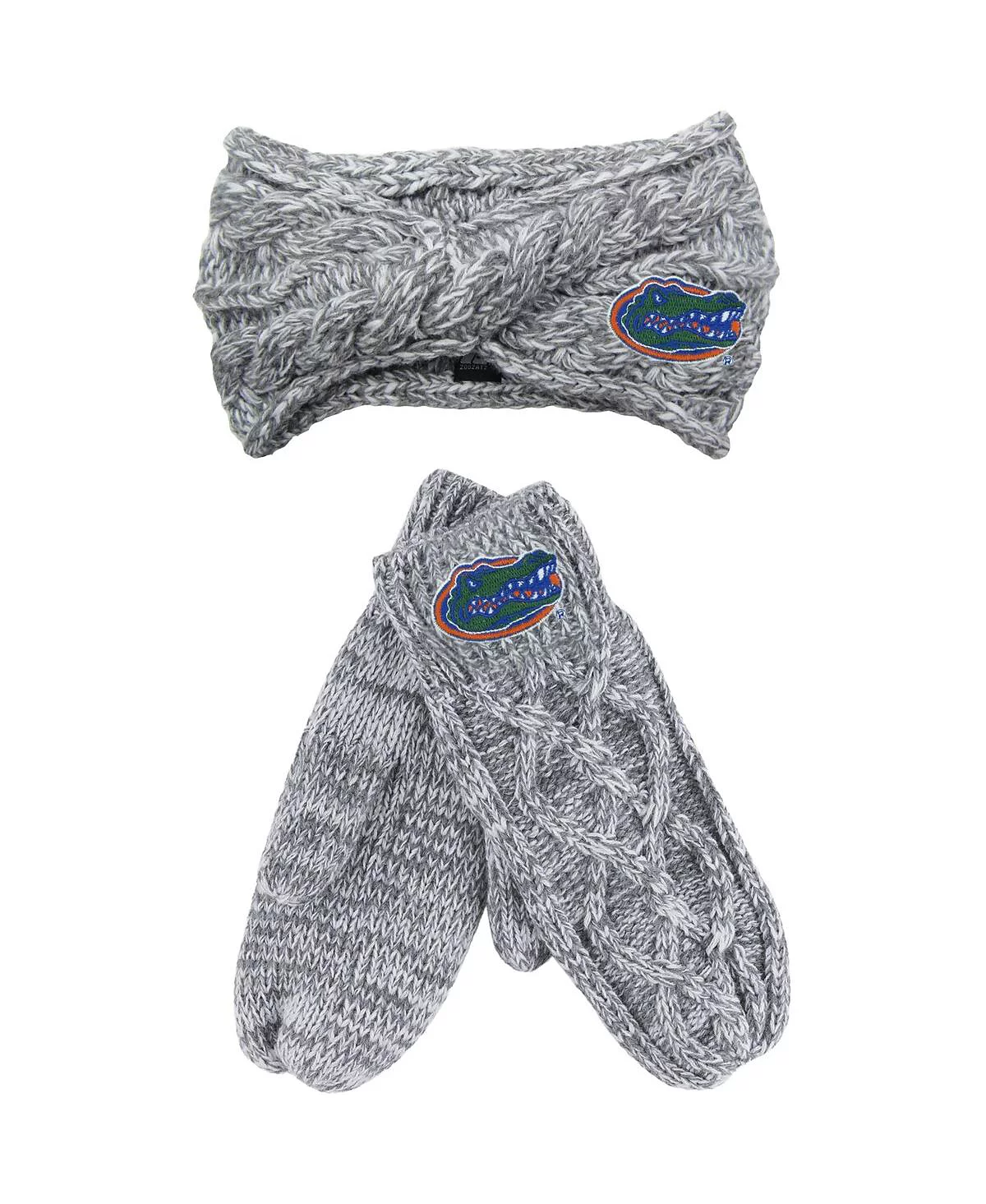 Men's and Women's ZooZatz Gray Florida Gators Headband and Mittens Set