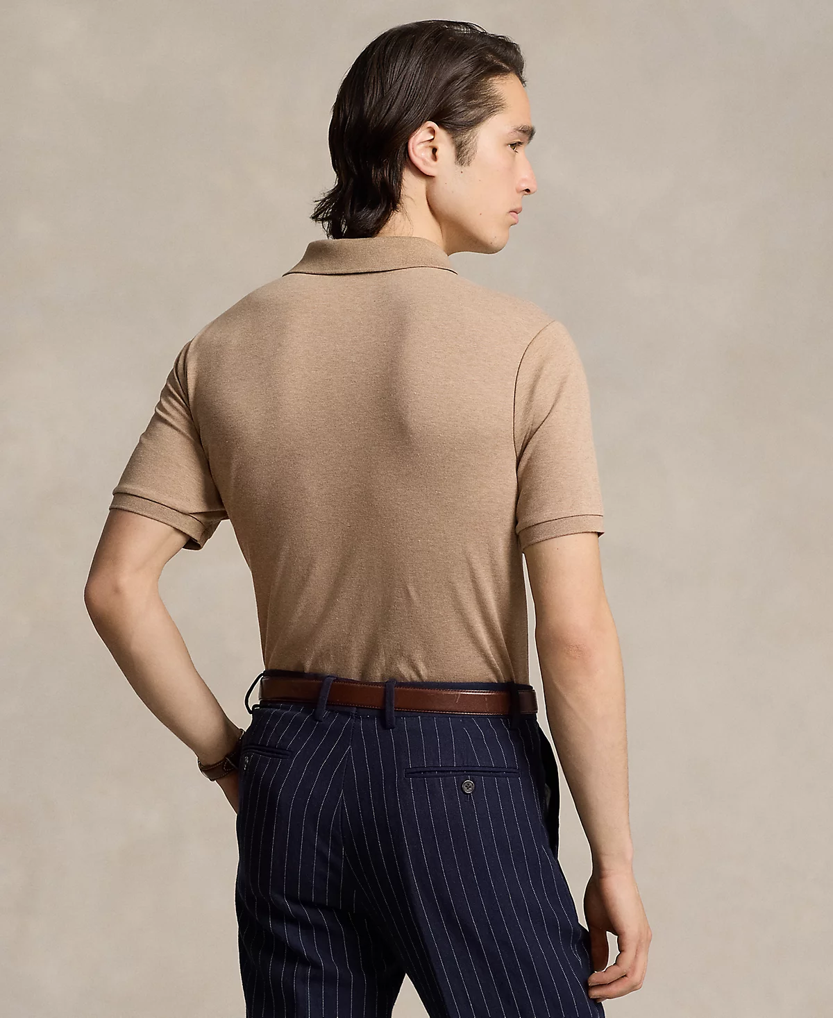Мужская рубашка поло Polo Ralph Lauren из мягкого хлопка приталенного кроя, сшитая на заказ
