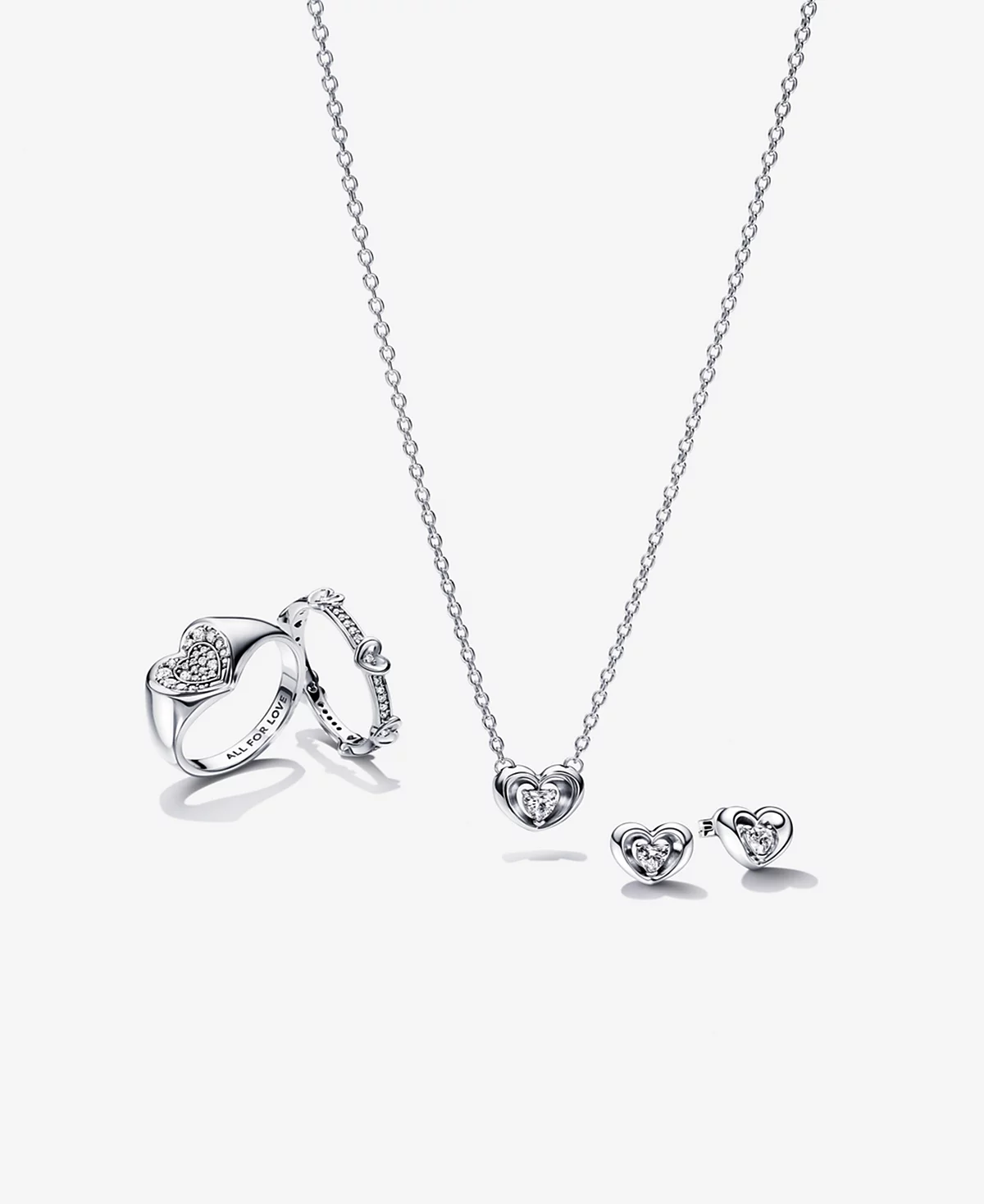 Pandora Sterling Silver Radiant Heart Floating Stone Stud Earrings 8590₽