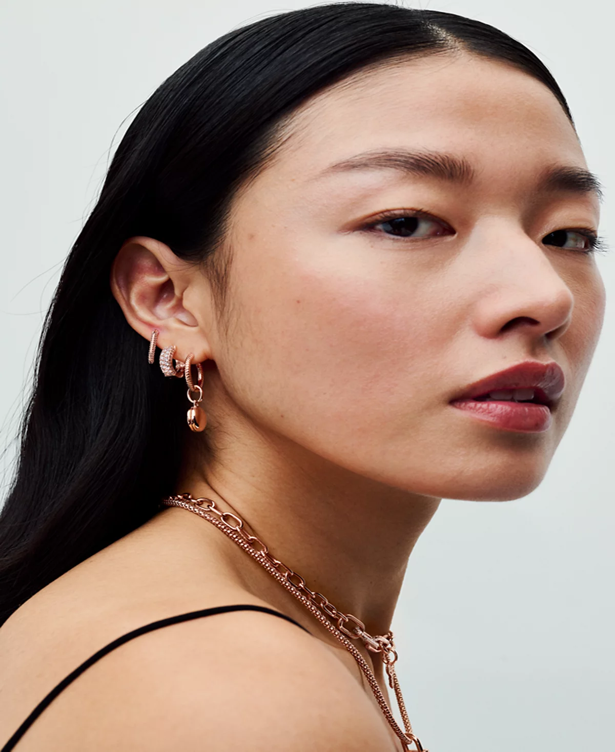 Pandora Pav Link Hoop Earrings 7190₽