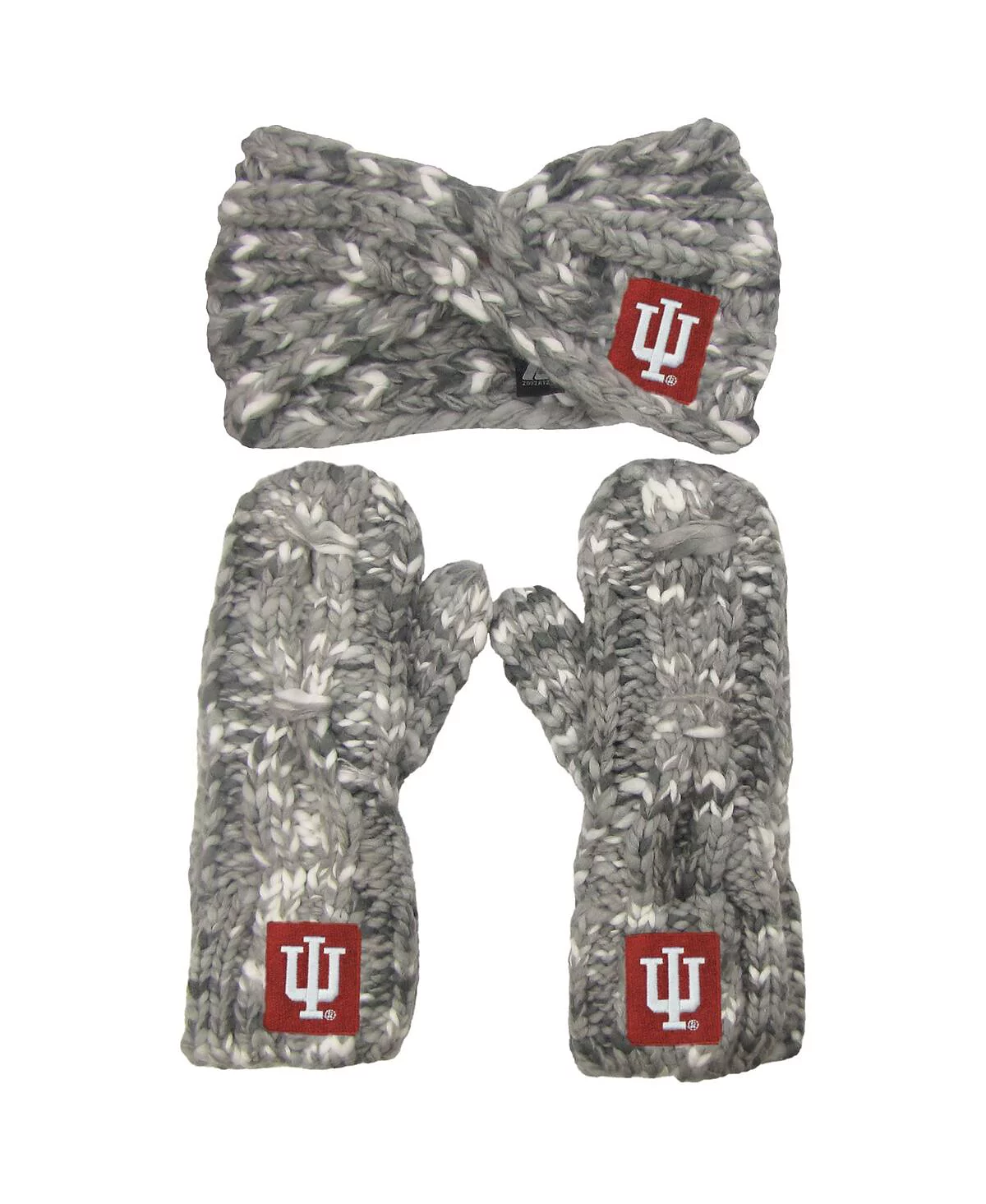 Women's ZooZatz Indiana Hoosiers Logo Marled Headband and Mitten Set