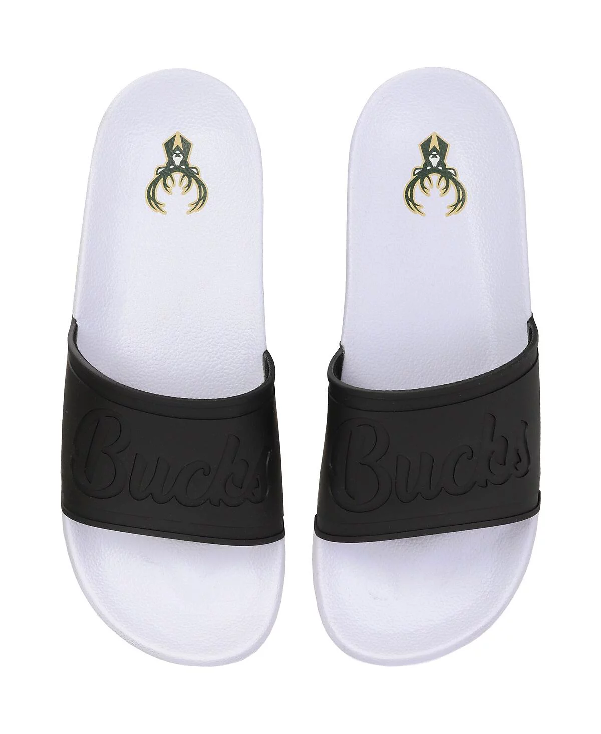 Womens FOCO Milwaukee Bucks Script Wordmark Slide Sandals 6690₽