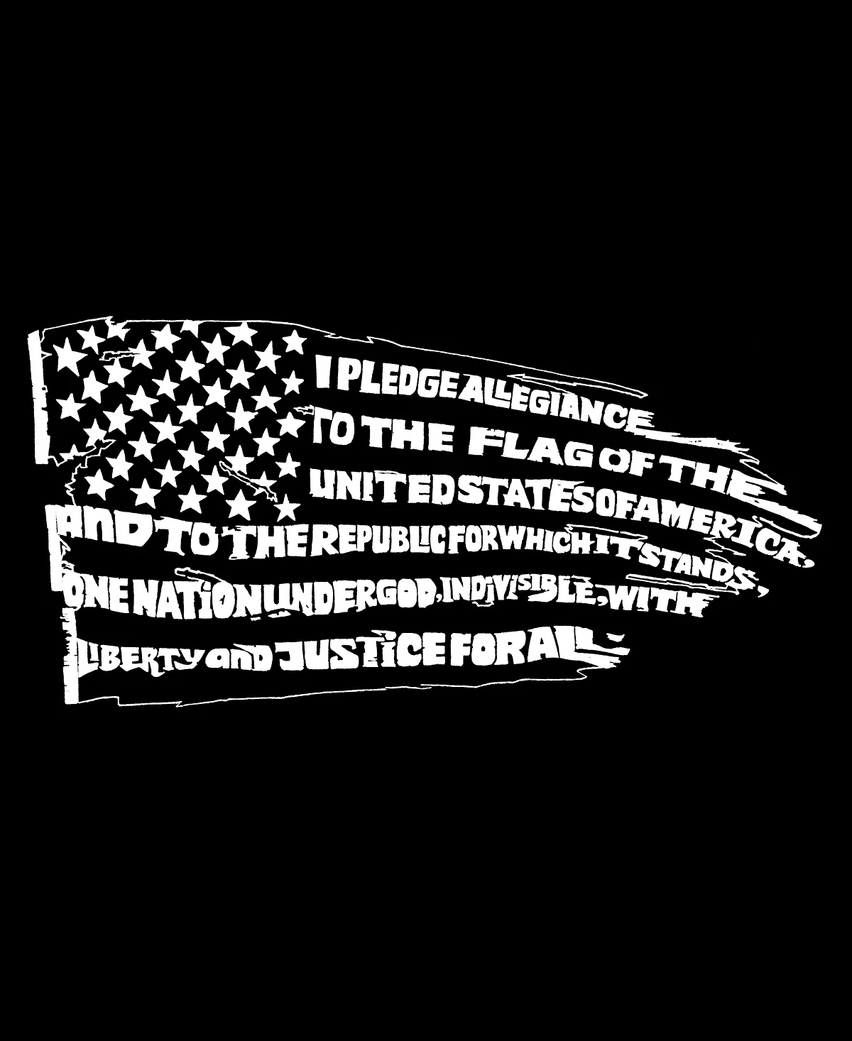 Mens Pledge of Allegiance Flag Word Art Hooded Sweatshirt 9490₽