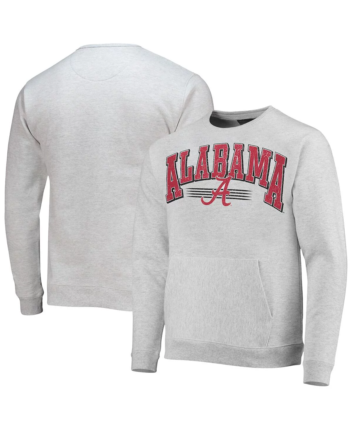 Mens League Collegiate Wear Heather Gray Alabama Crimson Tide Upperclassman Pocket Pullover Sweatshirt 9090₽