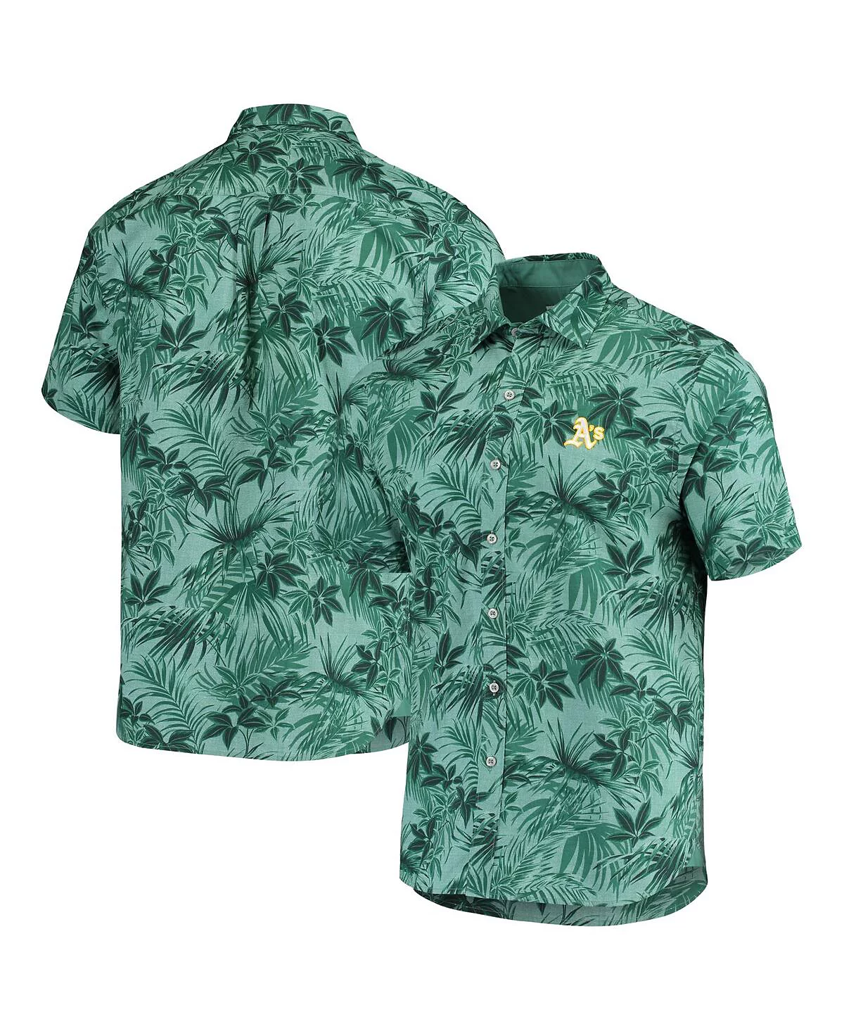 Мужская рубашка на пуговицах Tommy Bahama Green Oakland Athletics Sport Reign Forest Fronds