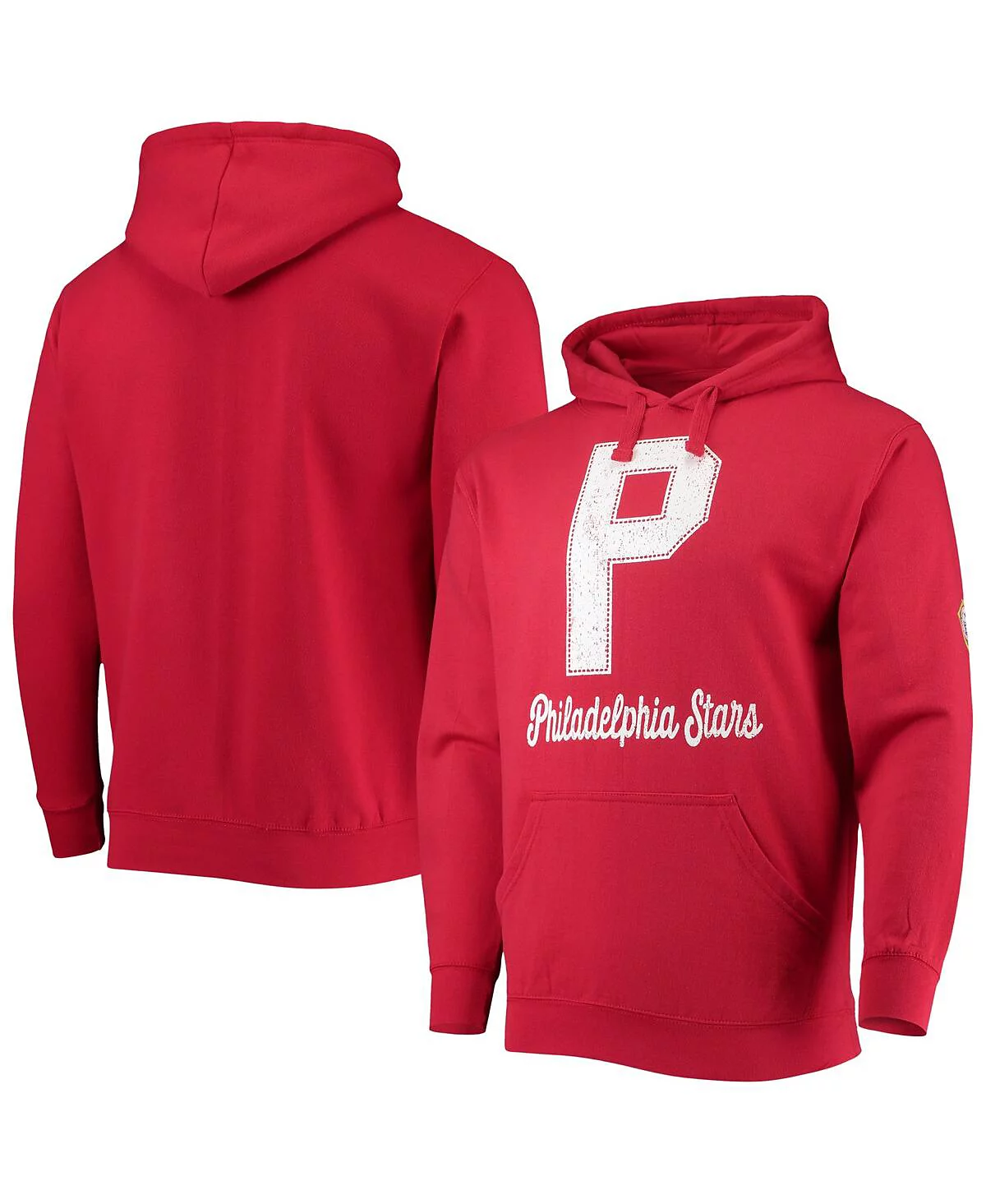 Men's Stitches Red Philadelphia Stars Negro League Logo Pullover Hoodie