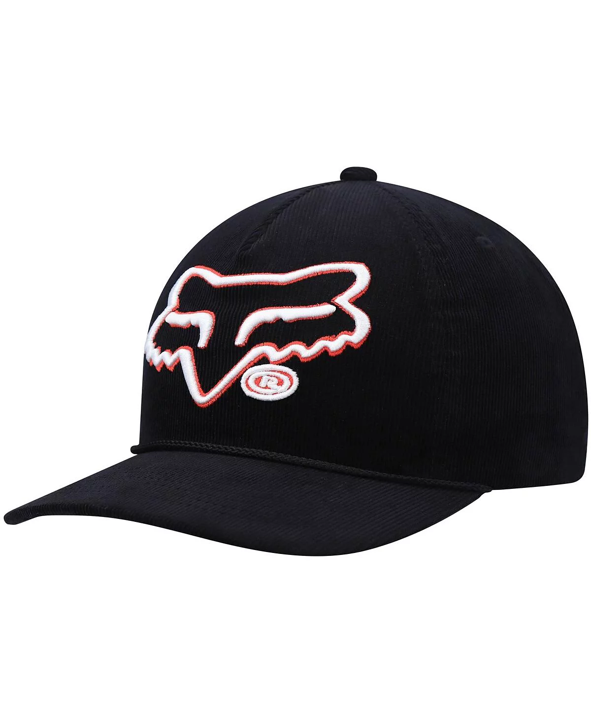 Mens Black Fox Racing Brushed Snapback Hat 6690₽