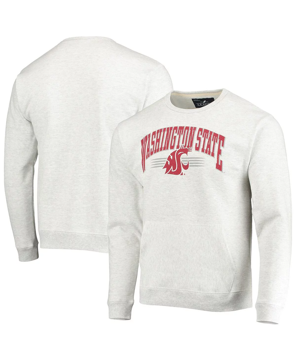 Men's League Collegiate Wear Heathered Gray Washington State Cougars Upperclassman Pocket Pullover Sweatshirt