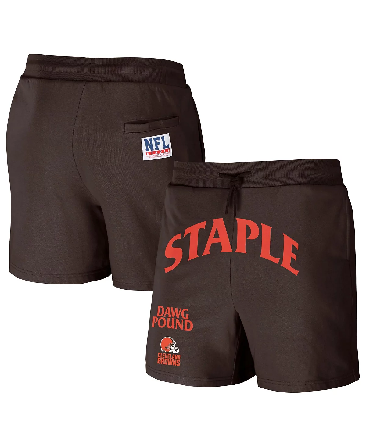 Men's NFL X Staple Brown Cleveland Browns New Age Throwback Vintage-Like Wash Fleece Short