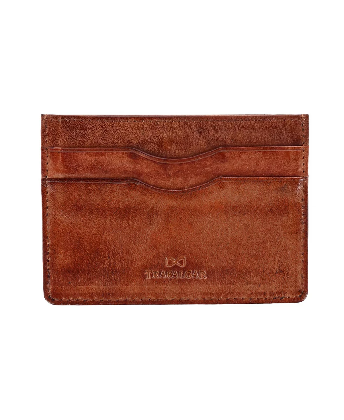 Trafalgar Caelen Plaid Embossed RFID Leather Card Case