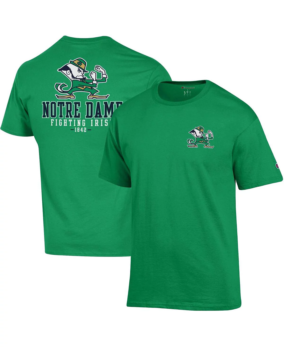 Мужская футболка чемпиона Green Notre Dame Fighting Irish Team Stack 2-Хитовая футболка