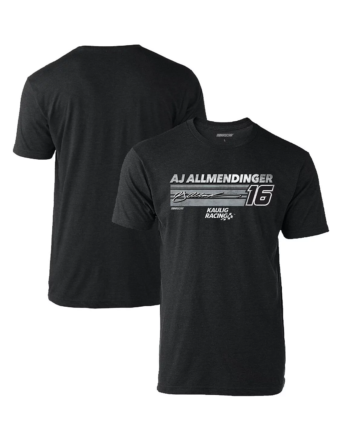 Mens Checkered Flag Sports Heather Charcoal AJ Allmendinger Hot Lap T-shirt 4790₽