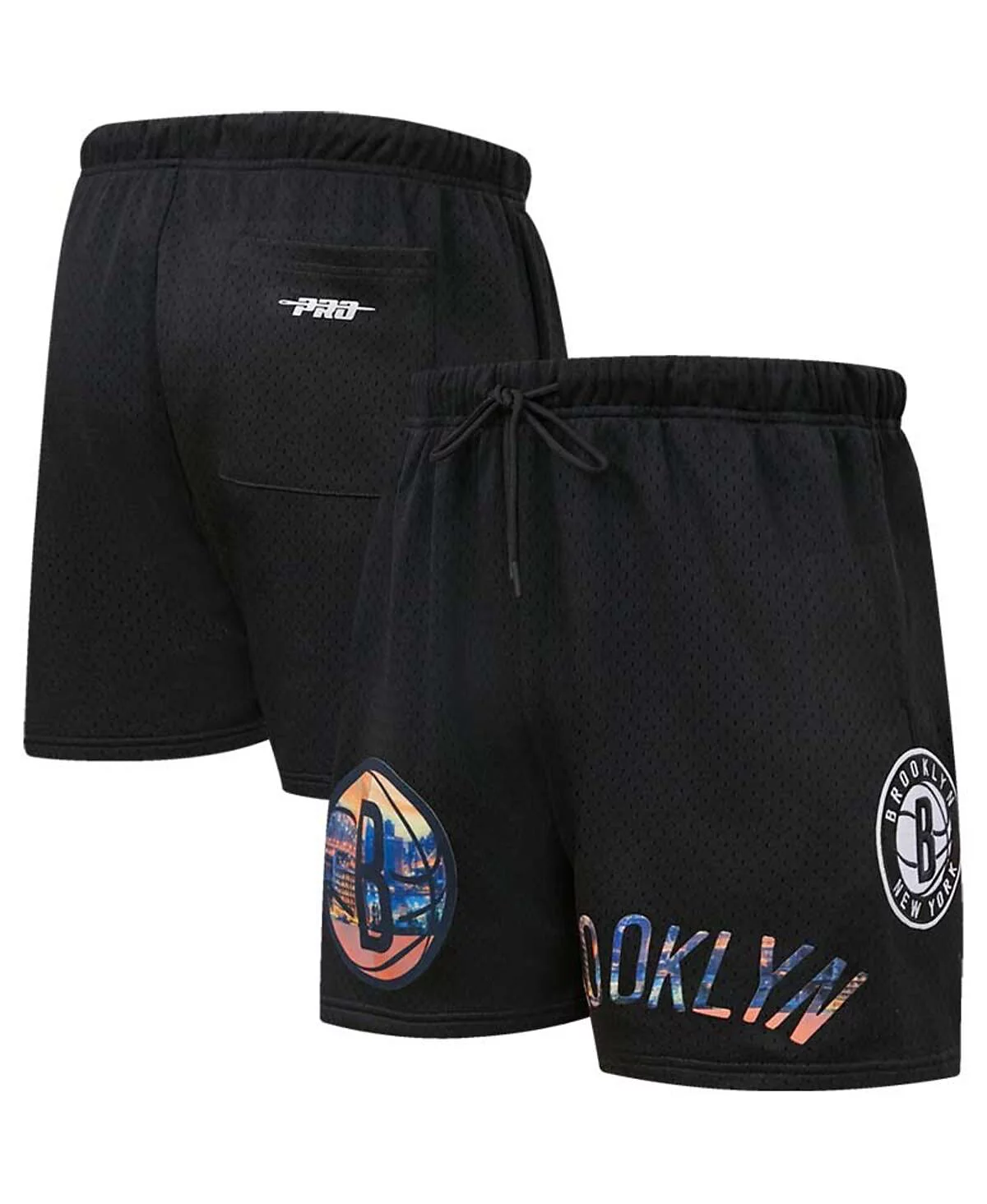 Mens Pro Standard Black Brooklyn Nets City Scape Mesh Shorts 11390₽