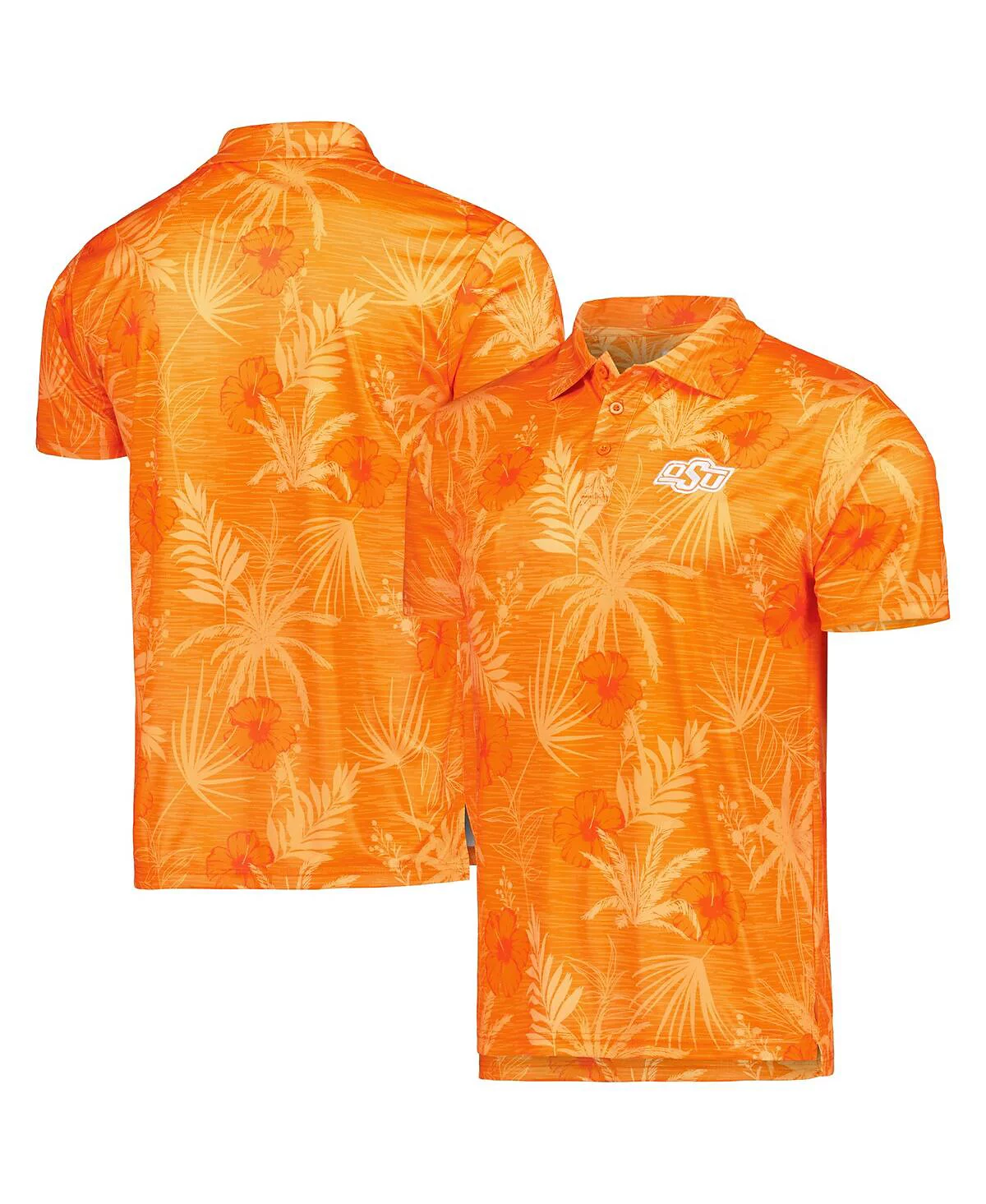 Mens Colosseum Orange Oklahoma State Cowboys Palms Team Polo Shirt 6290₽