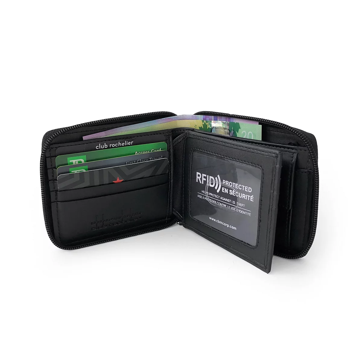 Мужской бумажник-купюрник Club Rochelier на молнии