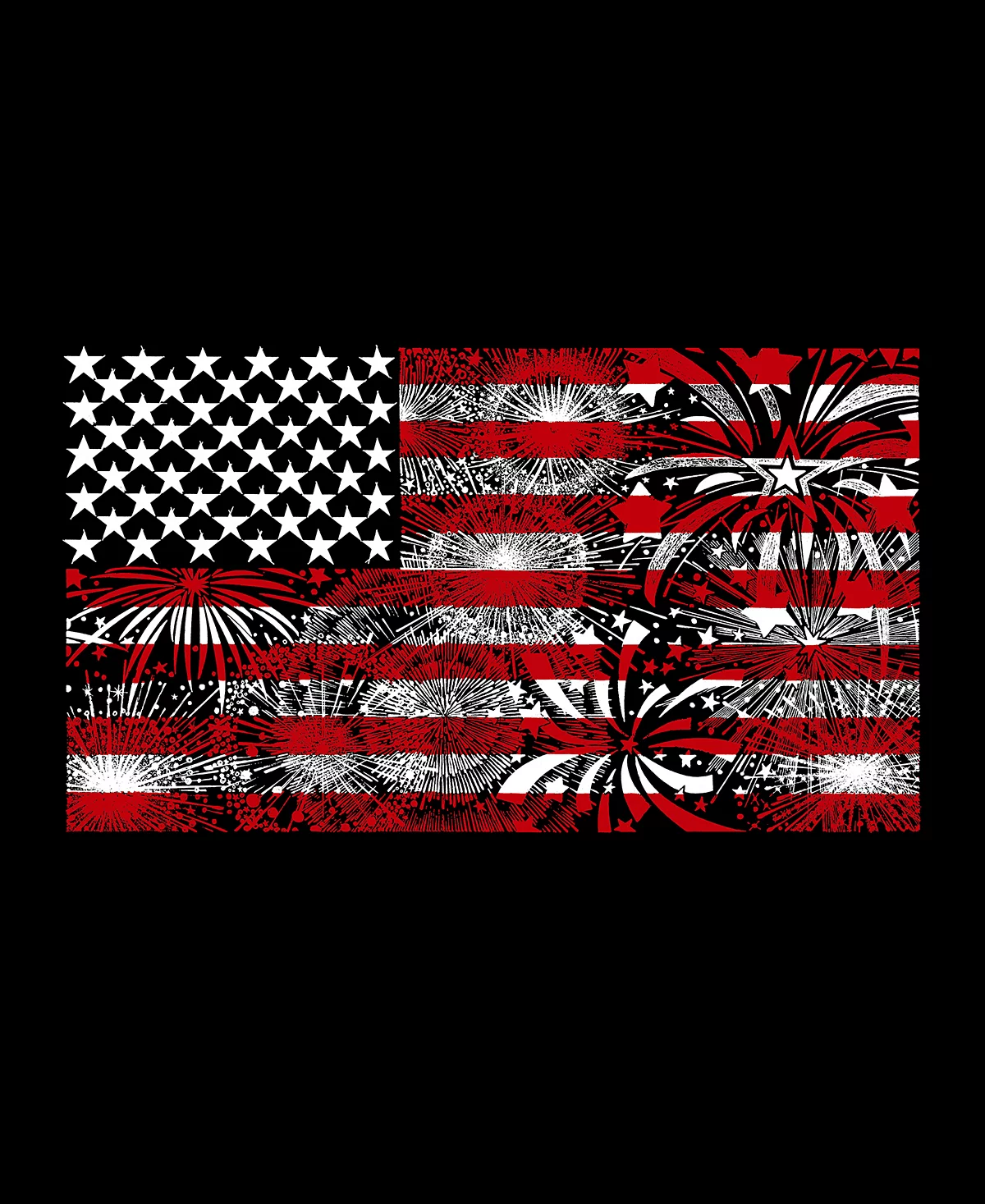 Мужская футболка с американским флагом в стиле реглан в стиле поп-арт в стиле бейсбола с надписью Фейерверк 6690₽