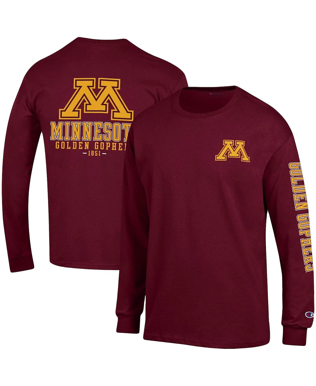 Мужская чемпионская темно-бордовая футболка Minnesota Golden Gophers Team Stack с длинным рукавом