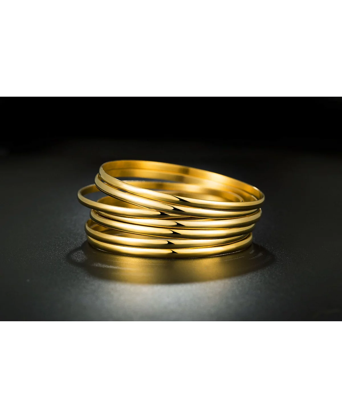 Набор браслетов STEELTIME Ladies из нержавеющей стали с покрытием из 18-каратного золота, 7 штук