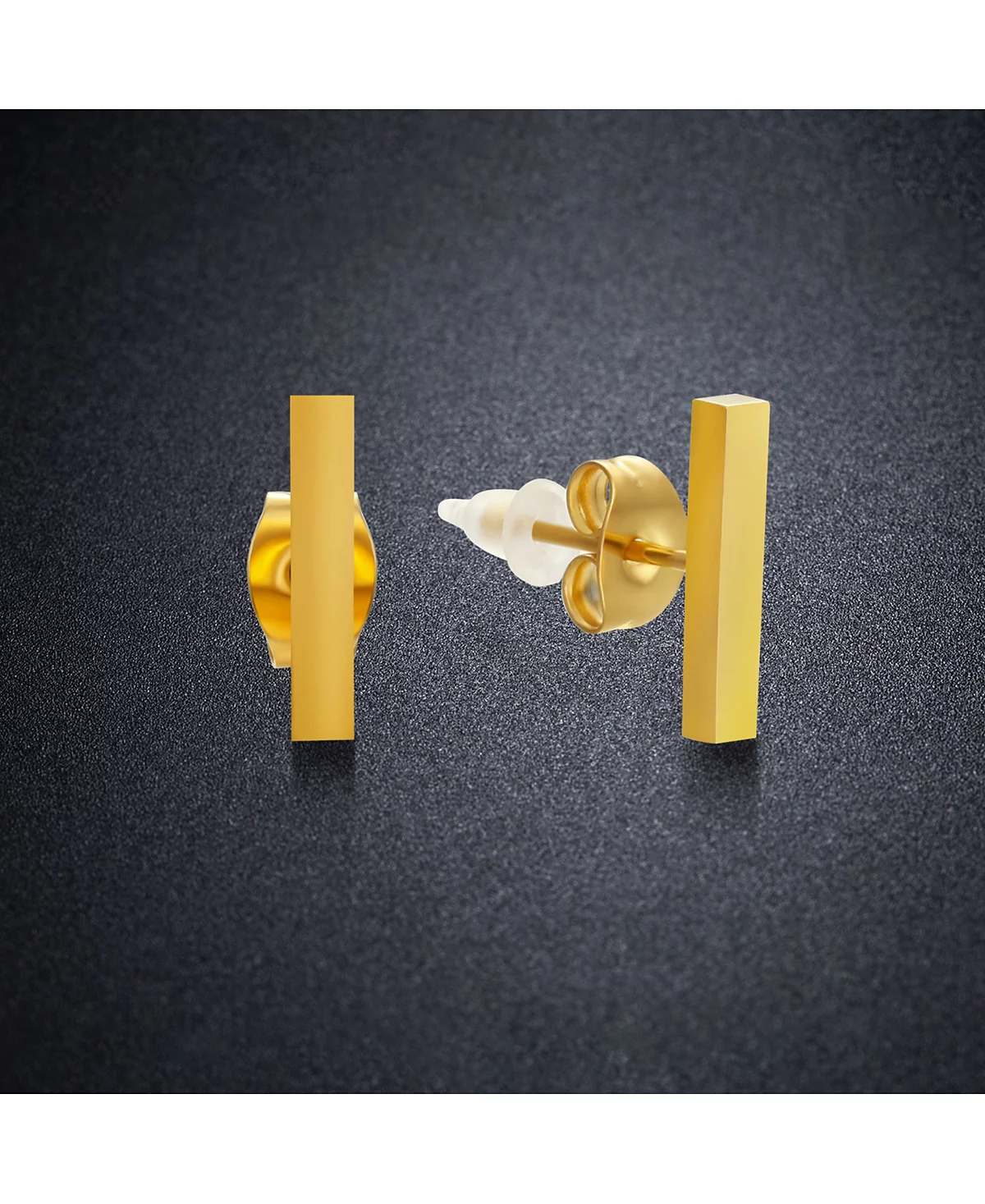 Маленькие серьги-гвоздики STEELTIME из нержавеющей стали с покрытием из 18-каратного золота