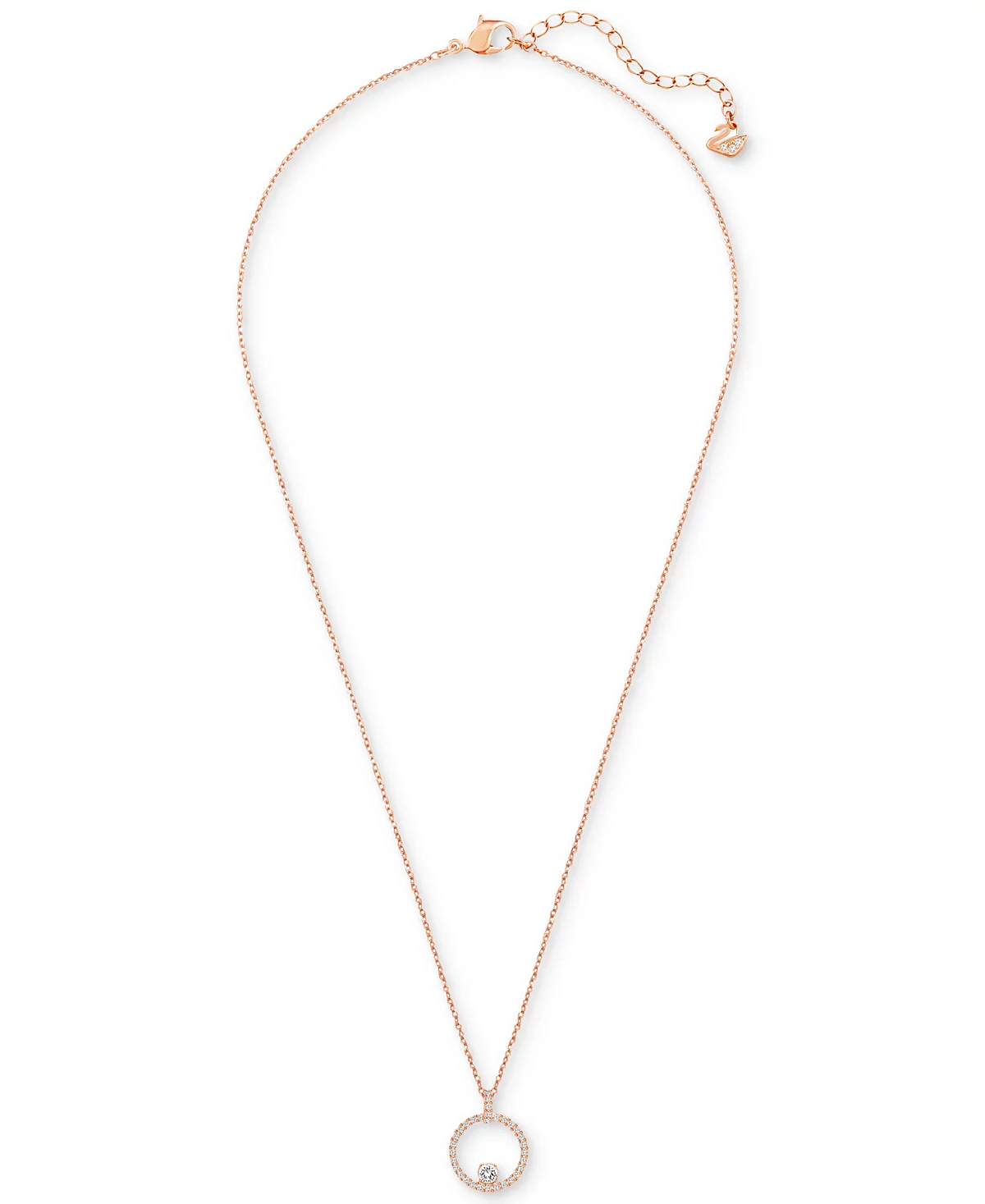 Колье-подвеска из розового золота Swarovski с кристаллами в форме круга, 14-7/8