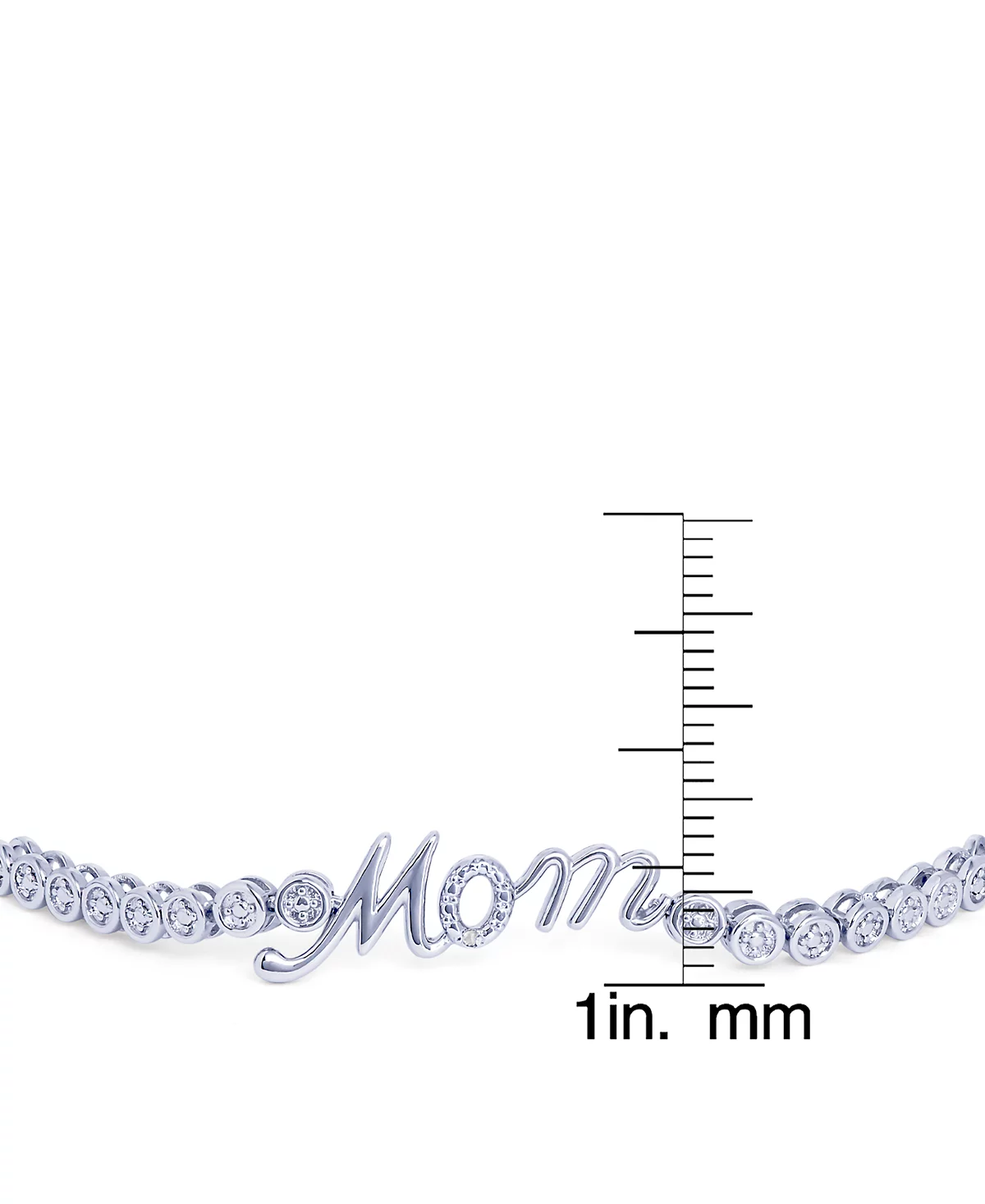 Регулируемый браслет-боло с бриллиантовым акцентом для мамы из серебряной или золотой пластины