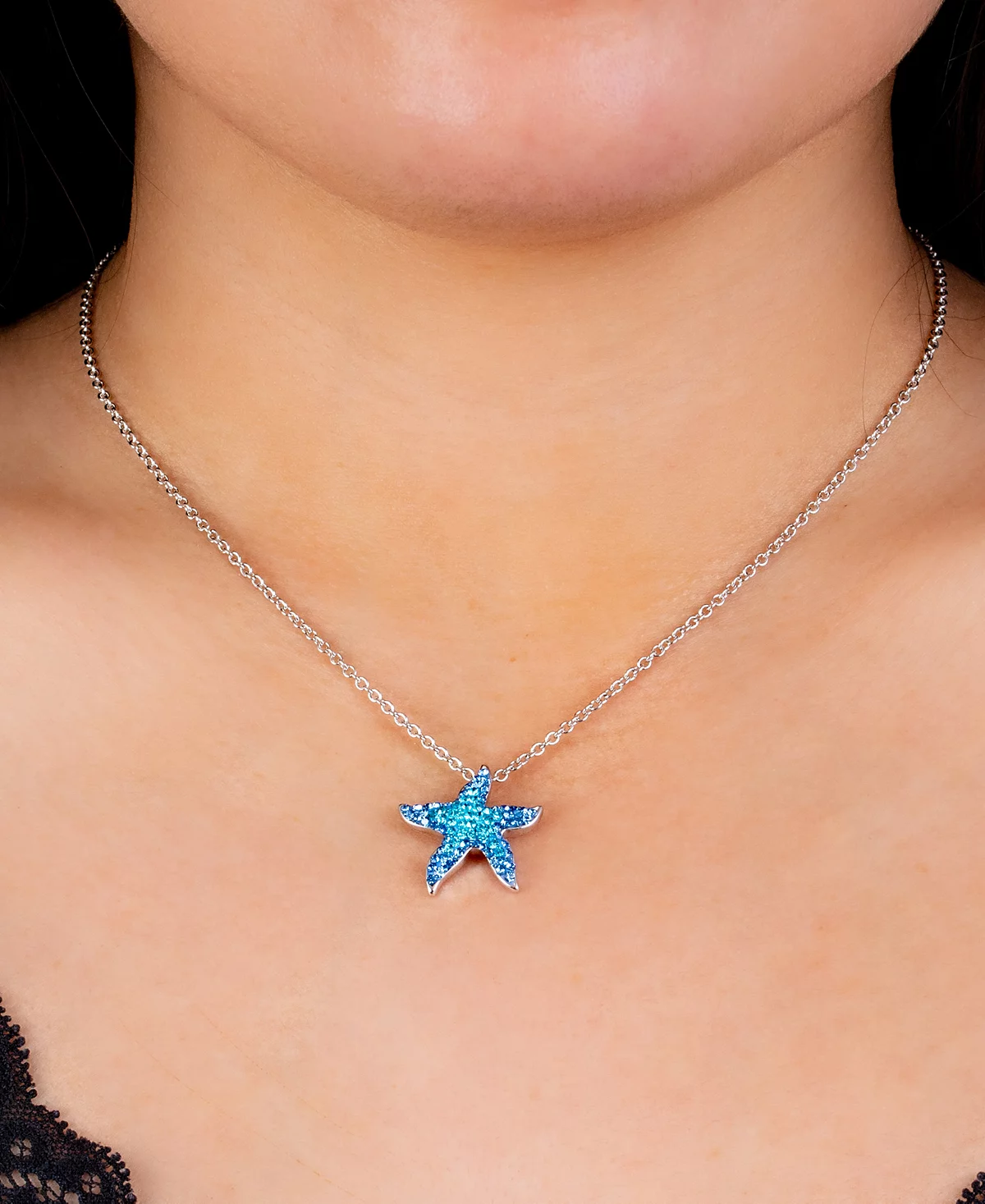 Хрустальная подвеска в виде морской звезды на удлинительной цепочке диаметром 162 дюйма с серебряным покрытием 5690₽