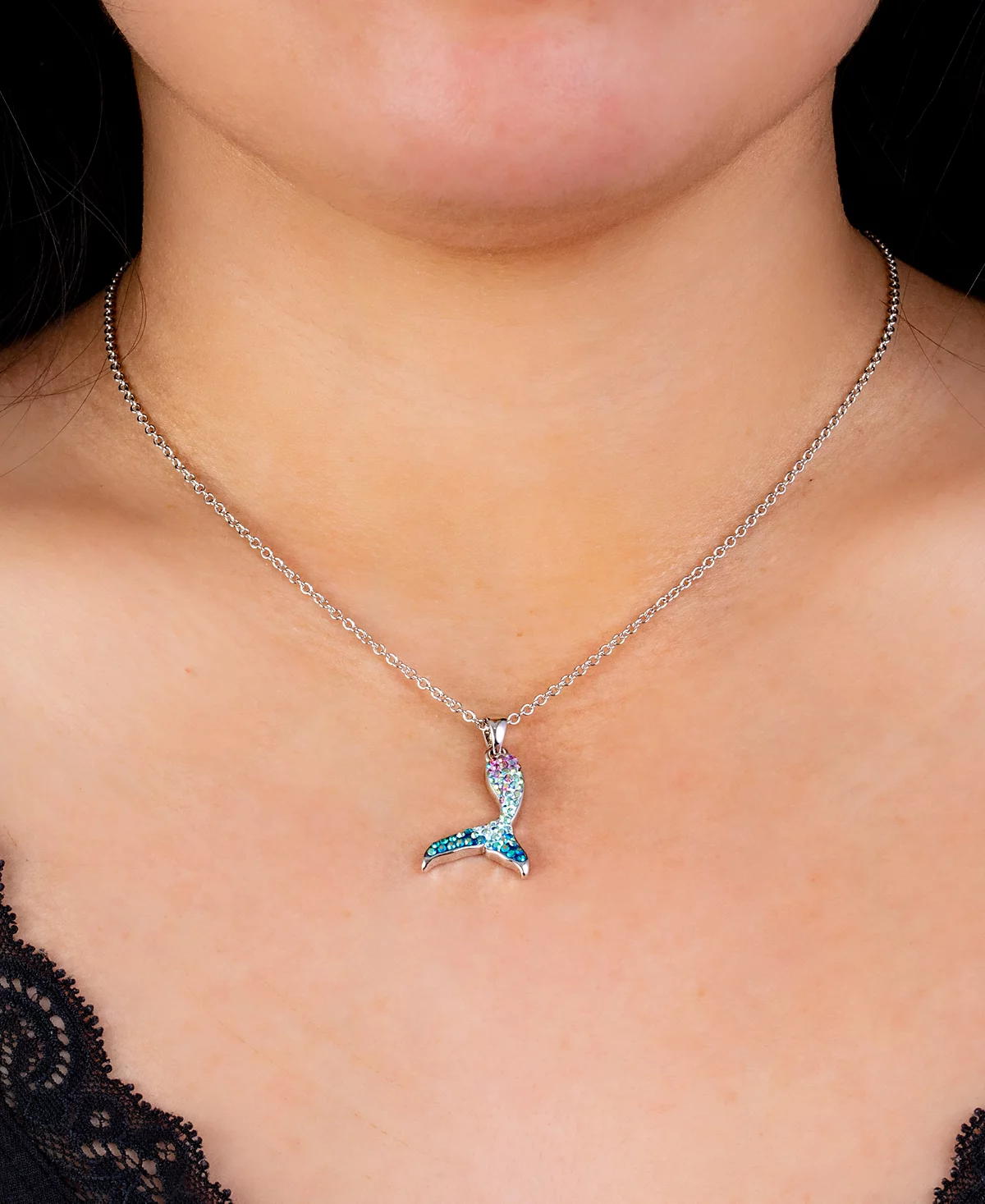 Хрустальная подвеска в виде хвоста Русалки на удлинительной цепочке диаметром 162 дюйма с серебряным покрытием 5690₽