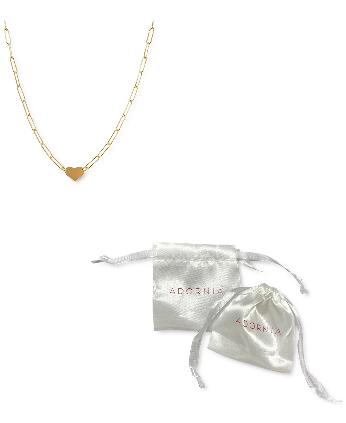 Колье в виде сердца на цепочке из скрепок