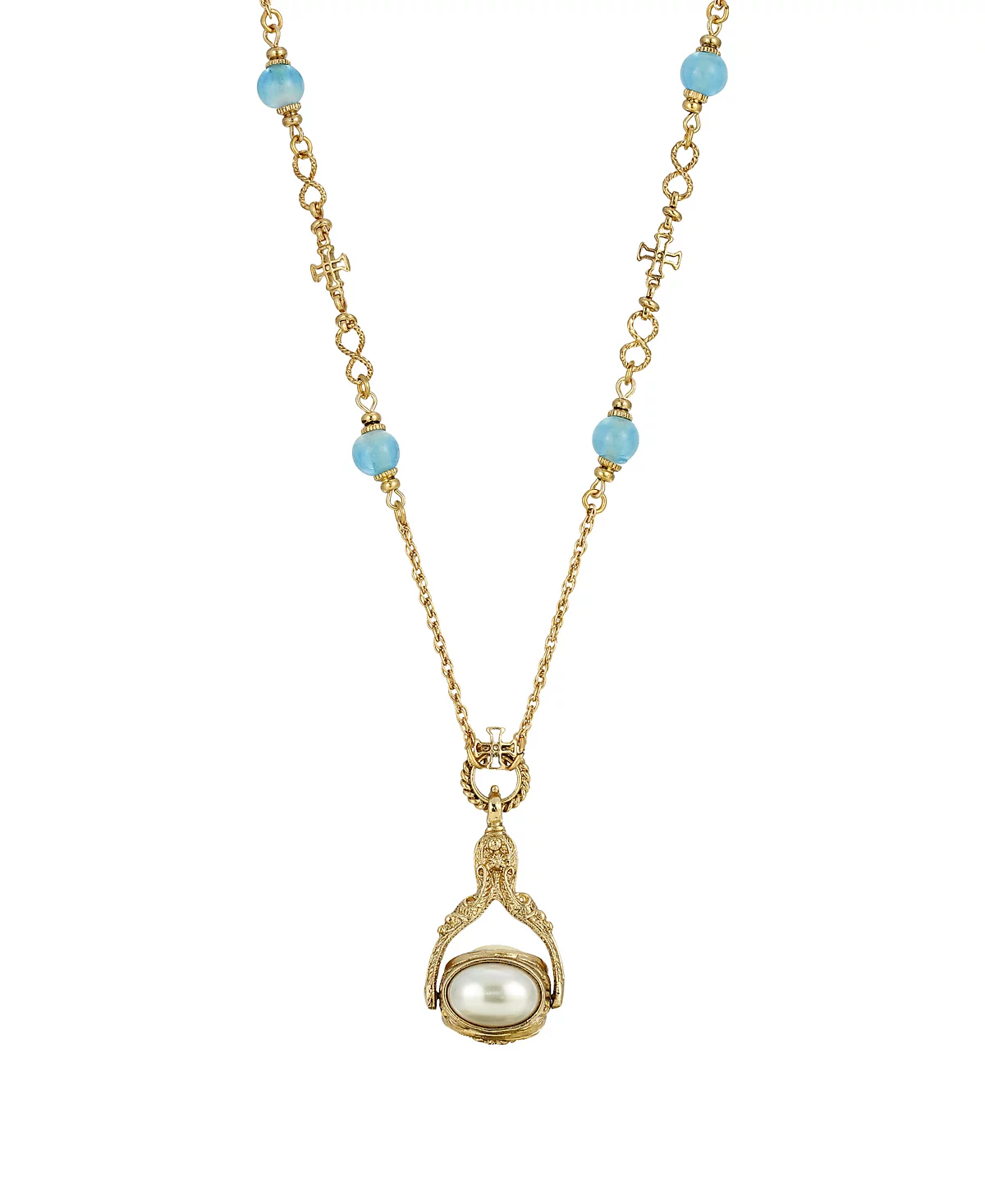 Ожерелье из бисера Mary Cameo с имитацией жемчуга Mary Cameo, украшенное тройным прядильщиком из золота 14 Карат