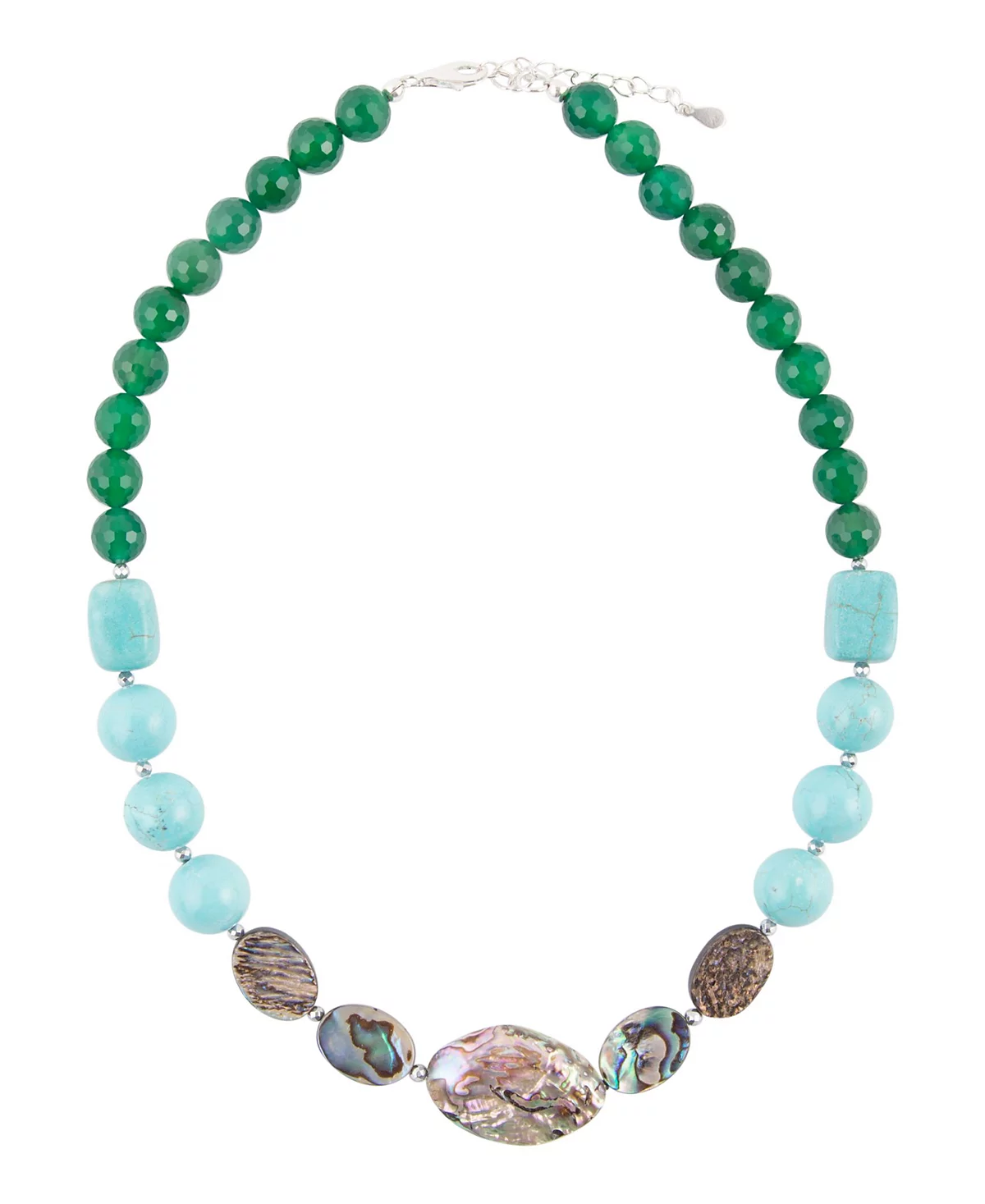 Женское пышное ожерелье из натурального камня Barse в один ряд из бисера 14790₽