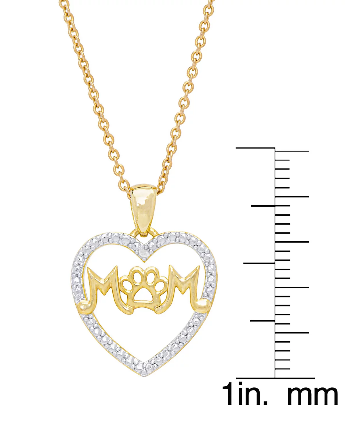 Женское колье Macys с бриллиантовым акцентом в виде маминого сердца в виде лапы 5090₽