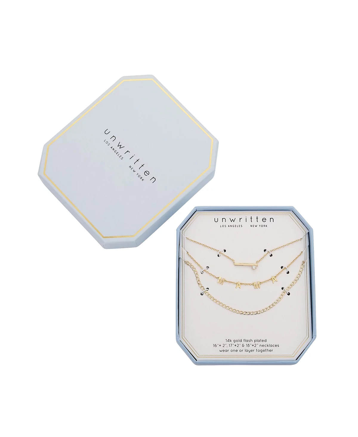 Многослойные ожерелья Mama с подвесками из 14-каратного золота, покрытые фианитами со вспышкой, без надписей