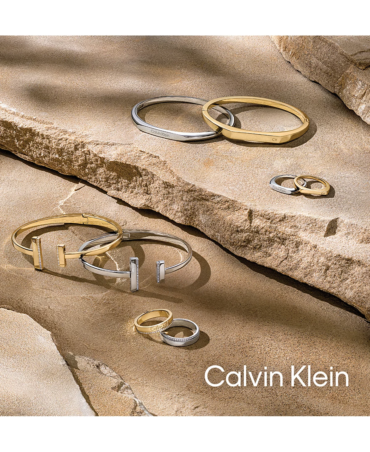 Женский золотой браслет с гвоздикой Calvin Klein