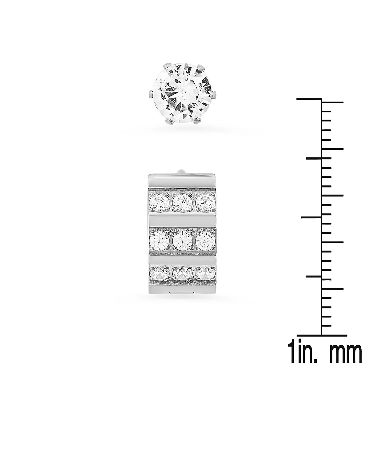 Женский комплект STEELTIME из 2 предметов с заклепками-крестиками из нержавеющей стали и имитацией бриллиантов или серьги-обнимашки 9090₽