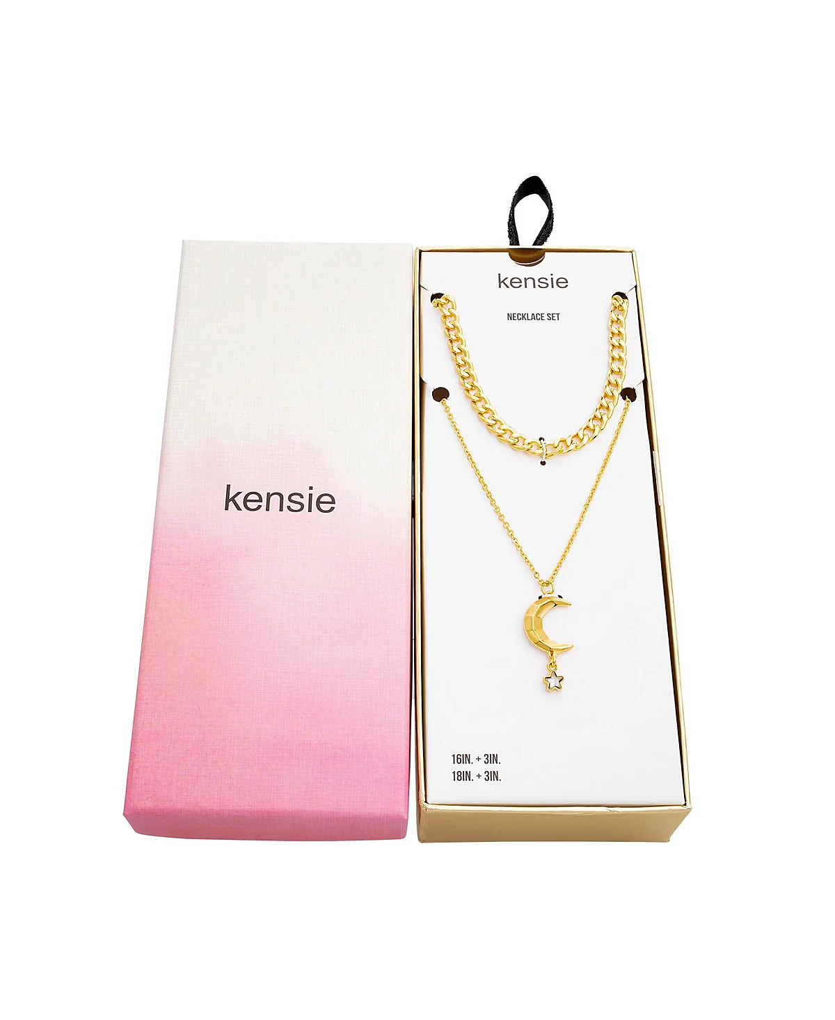 набор двухслойных лунных ожерелий kensie со стразами в виде Луны 5690₽