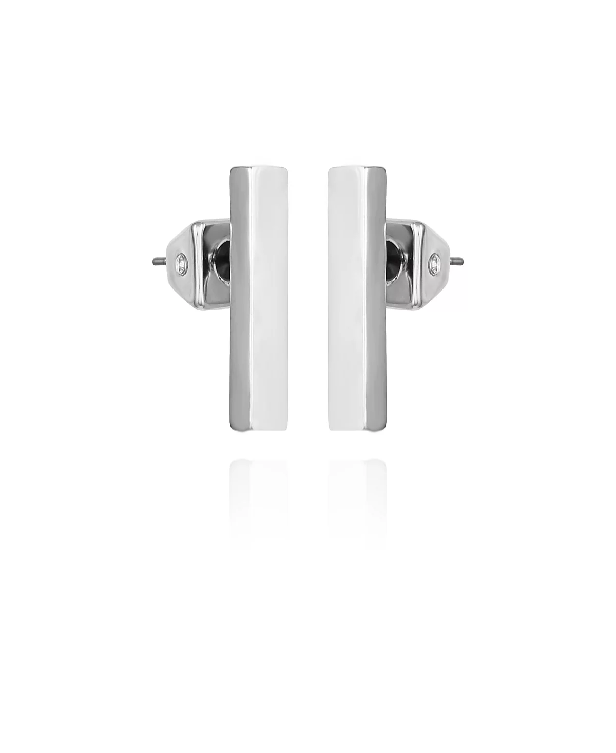 Серебристые прямоугольные серьги-гвоздики Vince Camuto 3790₽