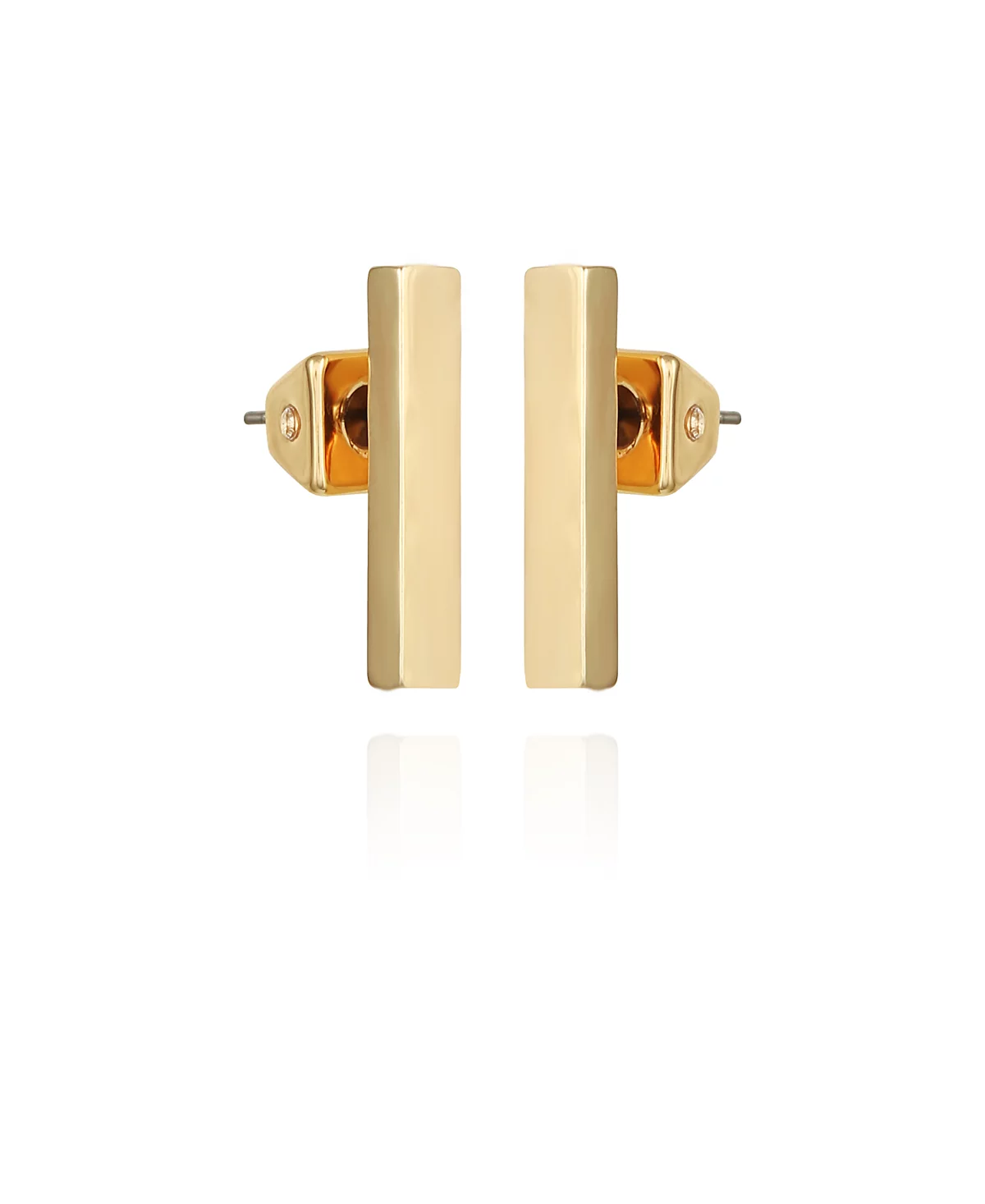 Золотистые прямоугольные серьги-гвоздики Vince Camuto в форме бруска 3790₽