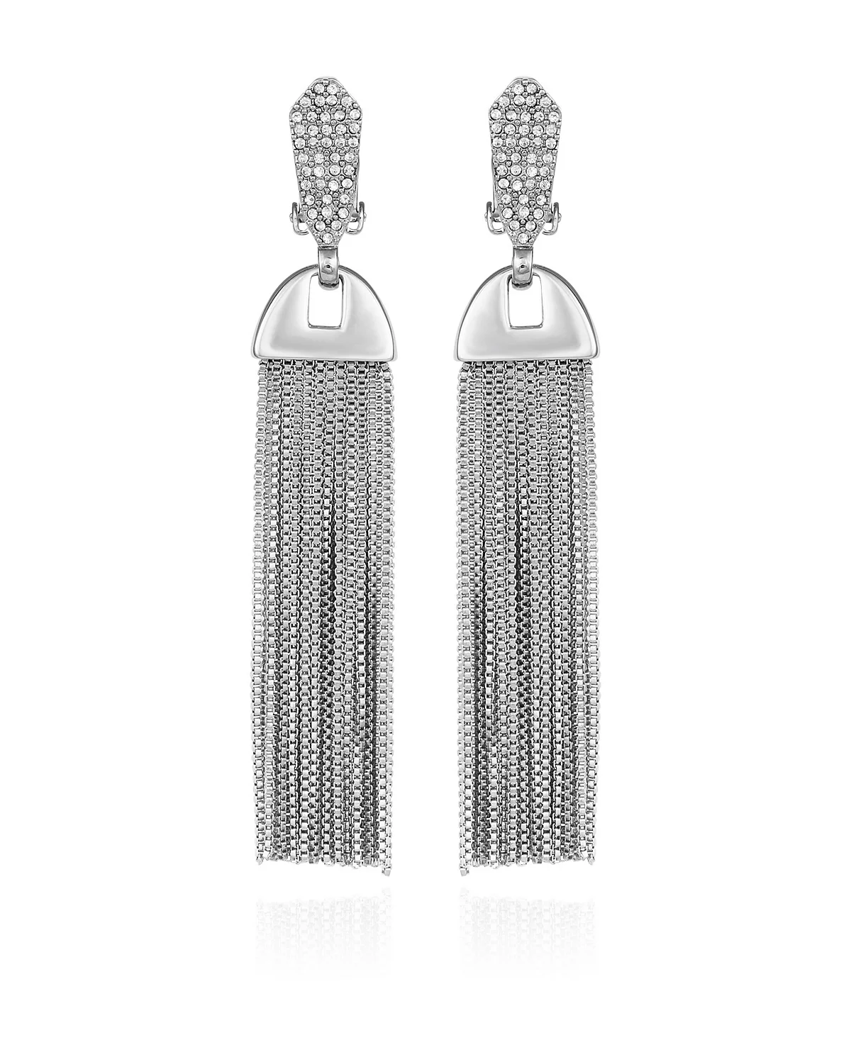 Серьги-капли Vince Camuto с серебристой отделкой и кисточками-клипсами 10490₽