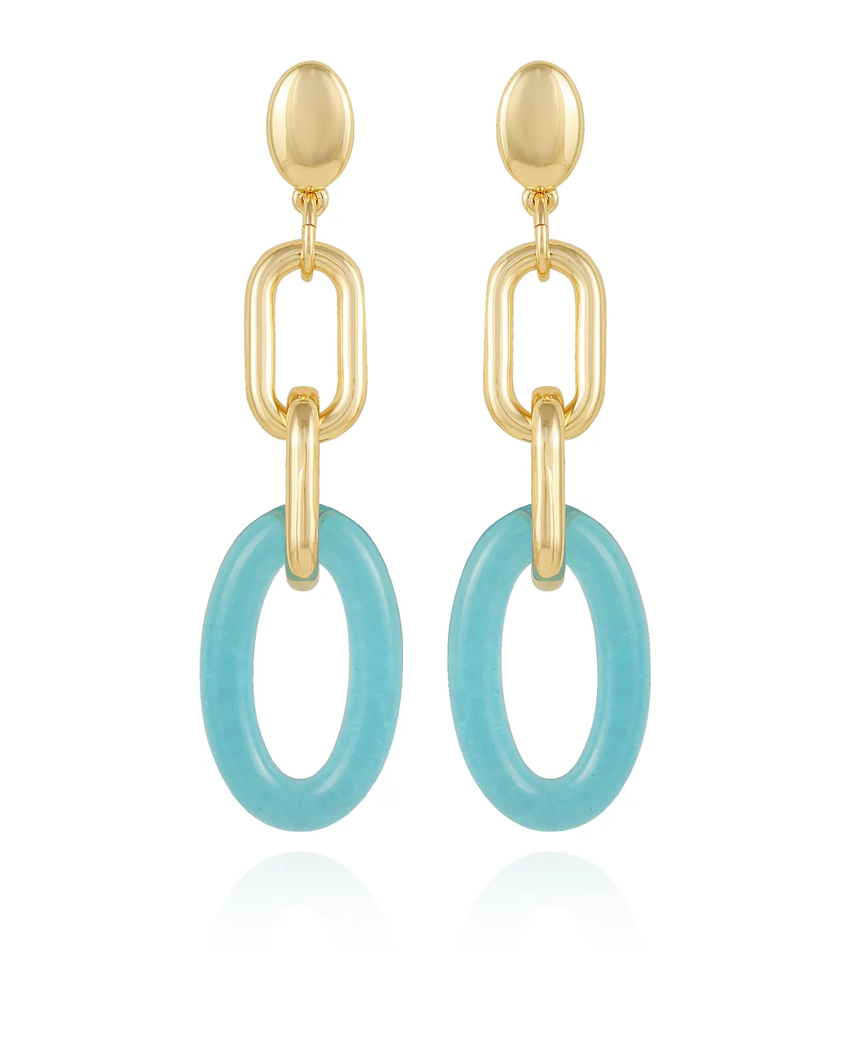 Серьги-капли Vince Camuto золотисто-голубого цвета с переплетающимися звеньями 6690₽