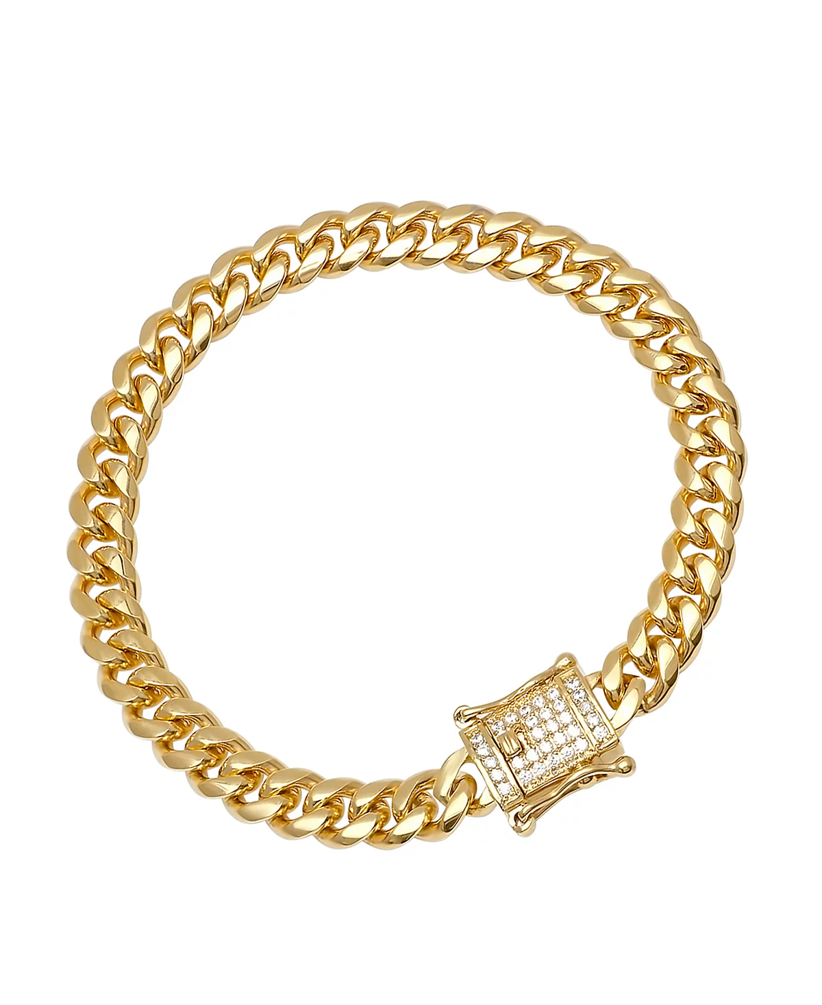 Кубинская цепочка STEELTIME Miami с имитацией браслета-шкатулки с бриллиантовой застежкой