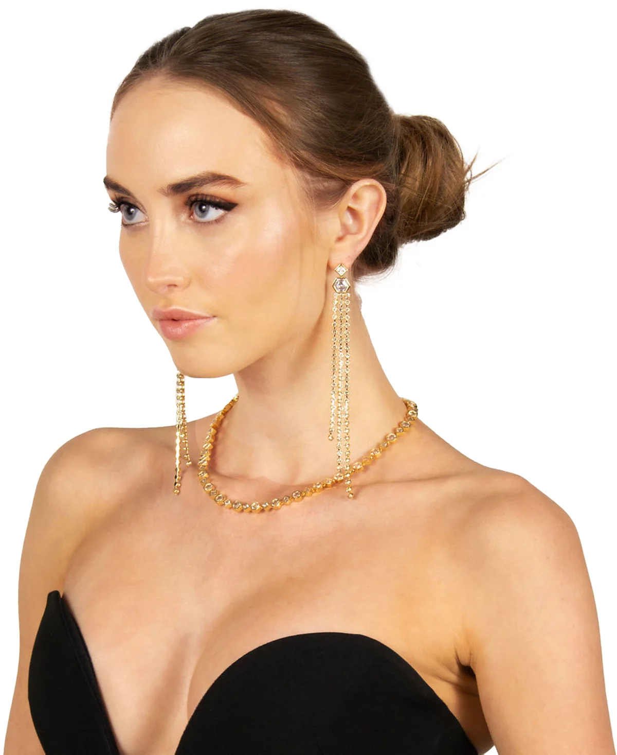 ЮВЕЛИРНЫЕ ИЗДЕЛИЯ BONHEUR Milou с безелем и хрустальным ожерельем