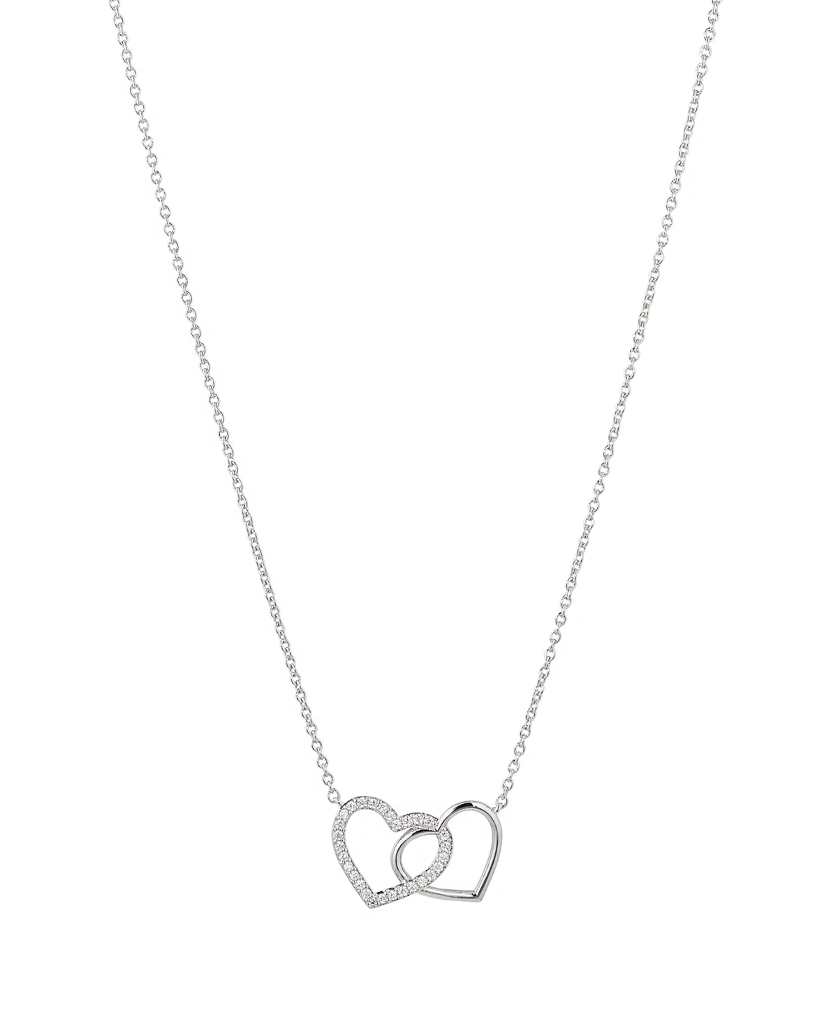 Серебряное колье Eliot Danori с двойным сердечком диаметром 16 дюймов и 2-дюймовым удлинителем 11390₽