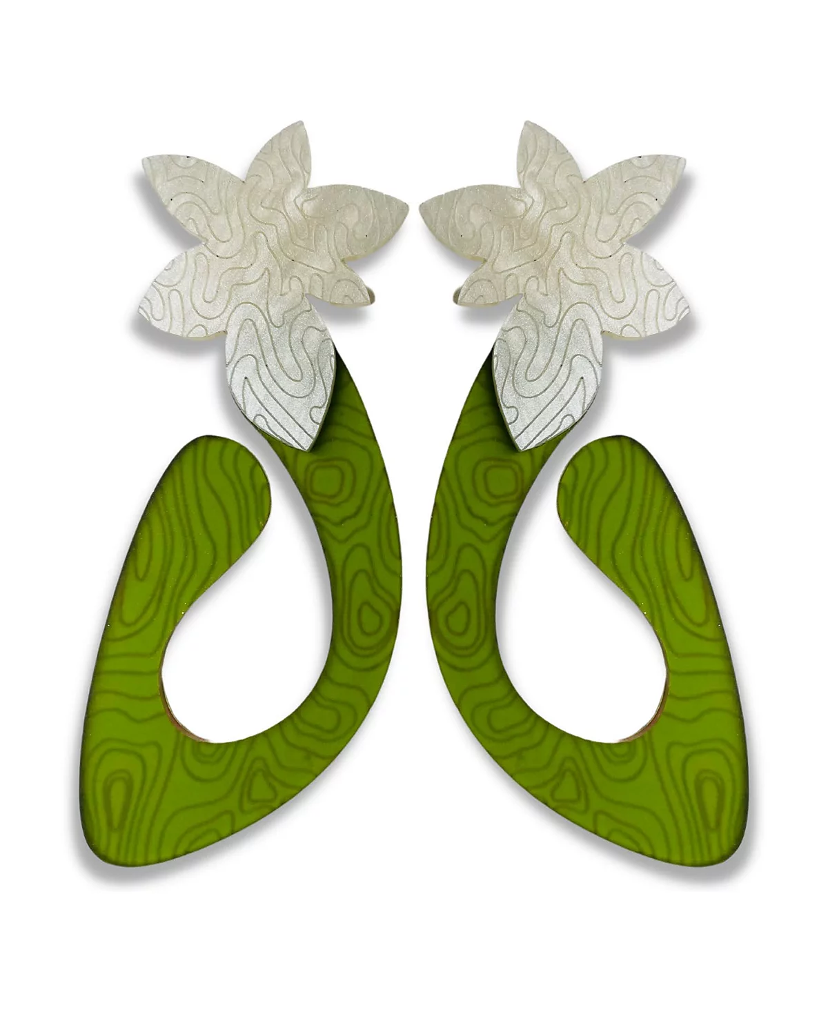 Шикарные дизайнерские серьги-капли из плюща