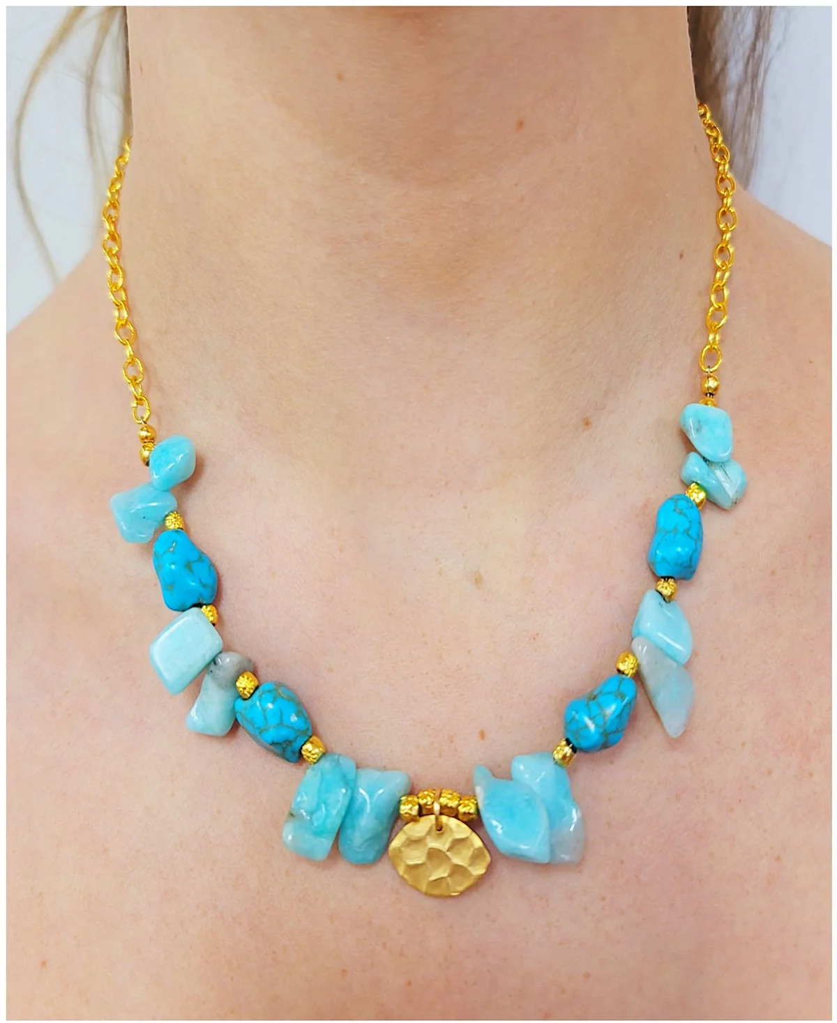 Женское колье Ain с бирюзой и амазонитом 19990₽