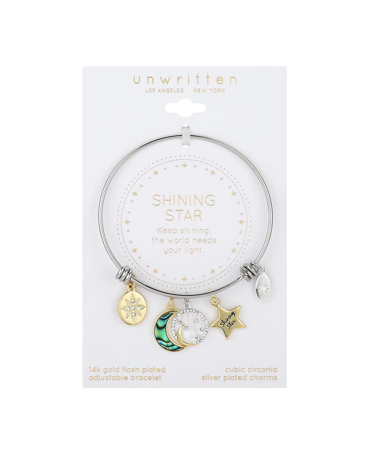 Регулируемый браслет из нержавеющей стали с двухцветным кристаллом морского ушка Сияющая звезда 6290₽