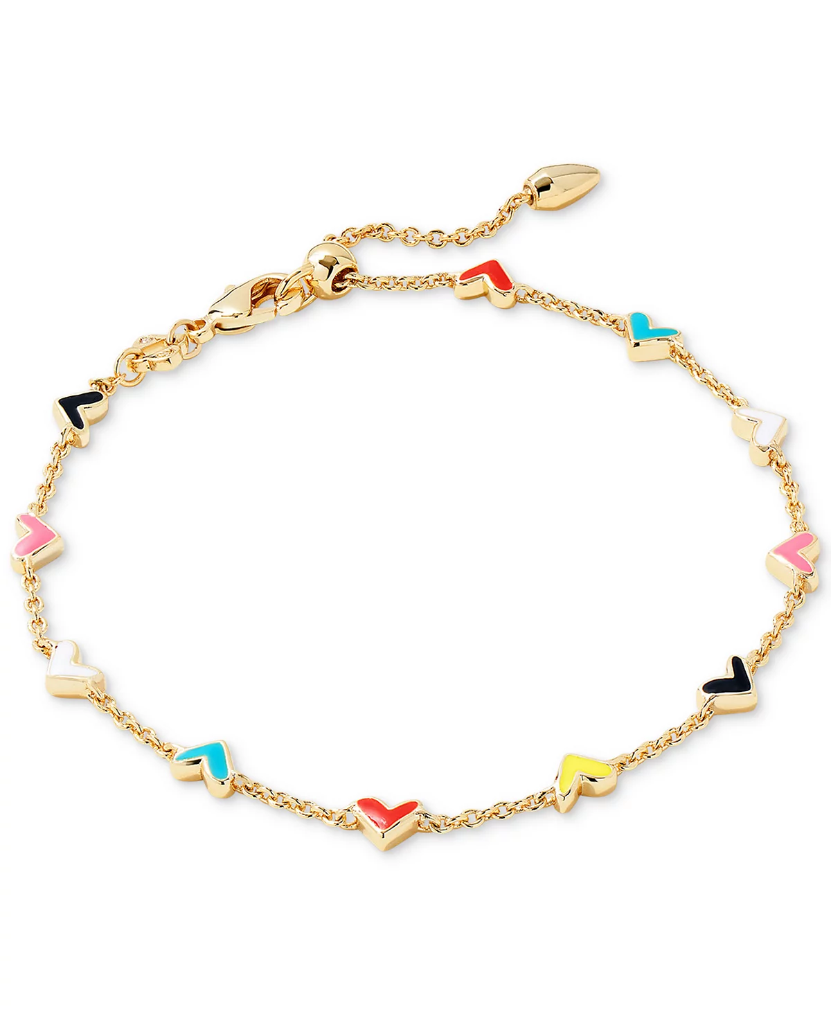 Браслет с регулируемым звеном в виде цветного сердечка Kendra Scott с позолотой 14 карат 12390₽