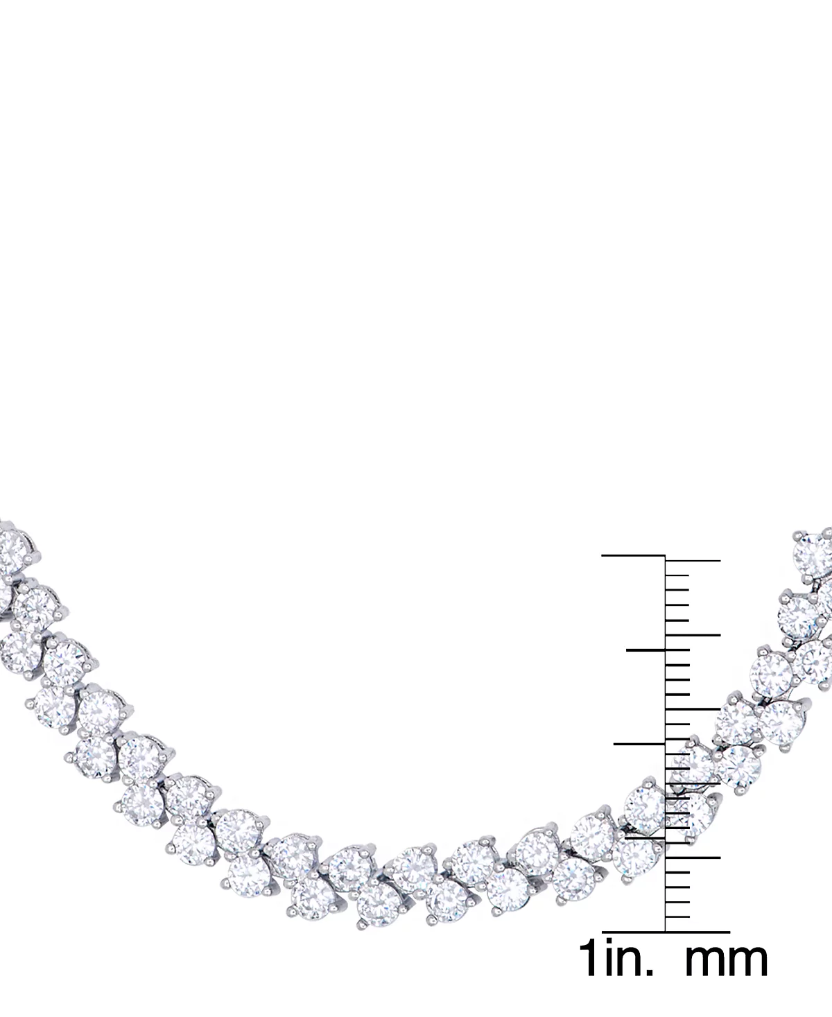 Двухрядный регулируемый браслет-боло из кубического циркония в серебряной пластине